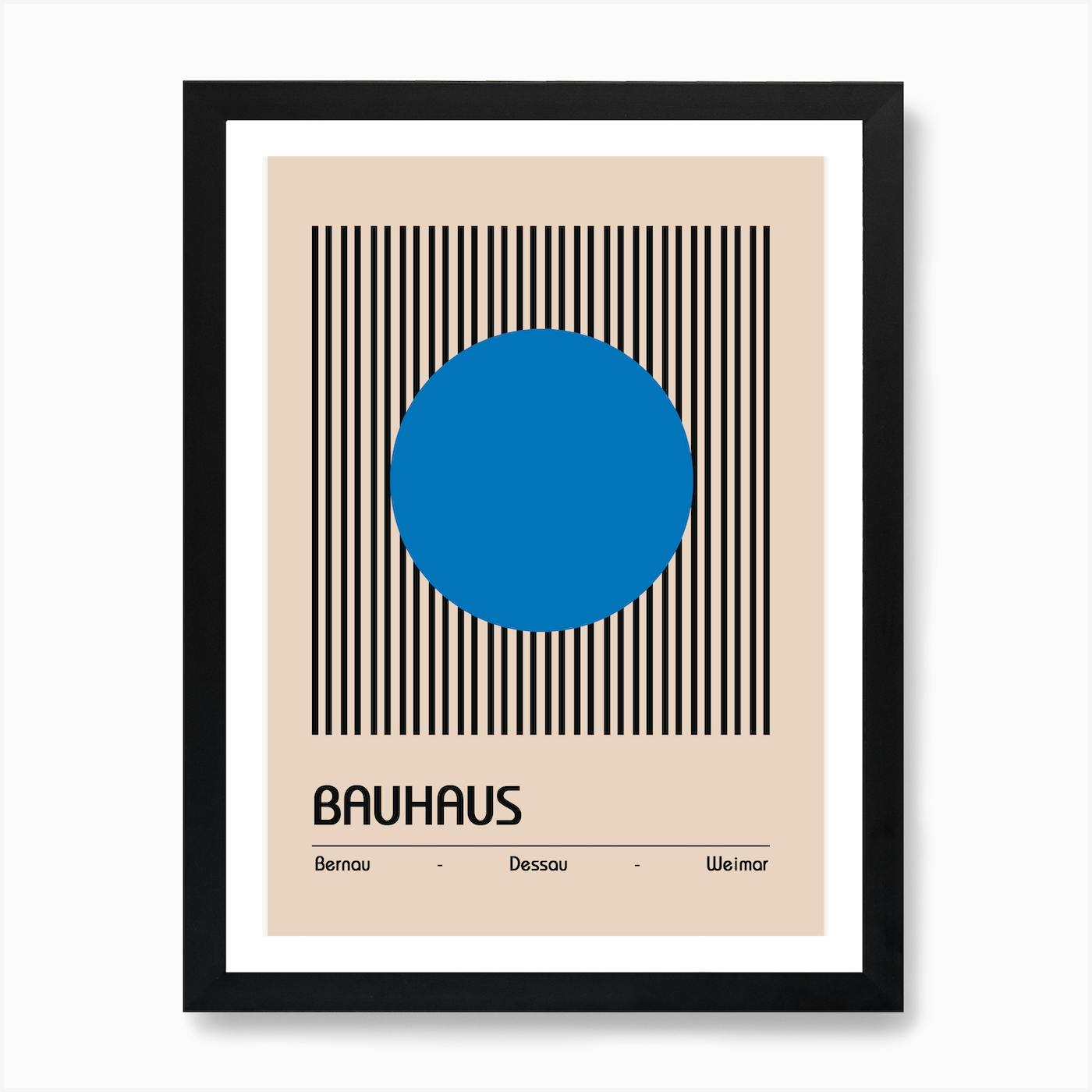 Bauhaus Design Blue Art Print