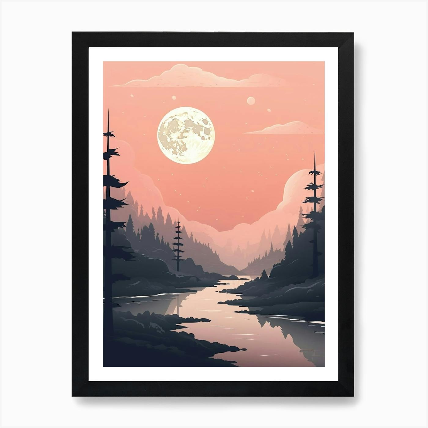 芸術写真 Nature Photograph Full Moon Art Print 46d81007-8553-460a-9fbe-