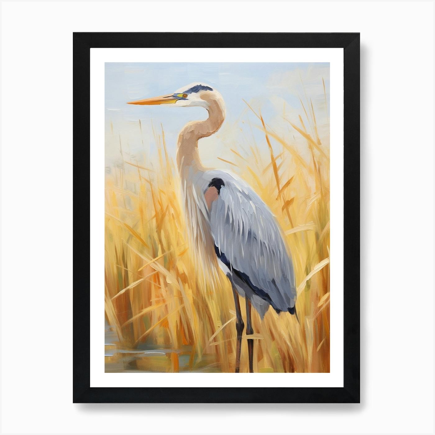 Great Blue offers Heron, Pen & Ink Watercolor Giclée Print, Rustic Framed Heron Print, Bird Lover Gift, Stocking stuffer Bird Art, Bird wall Art