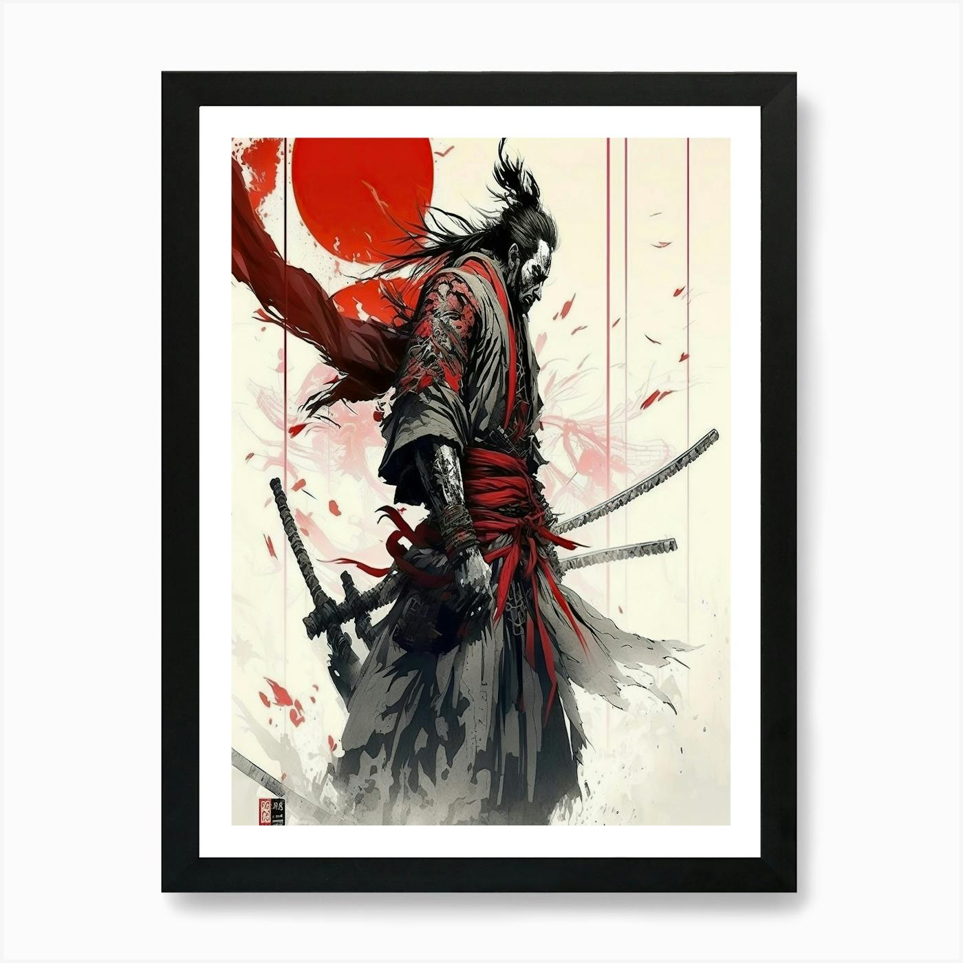 絵画 SS Japanese Samurai Illustration 19 Art Print by PixelPerfect - Fy
