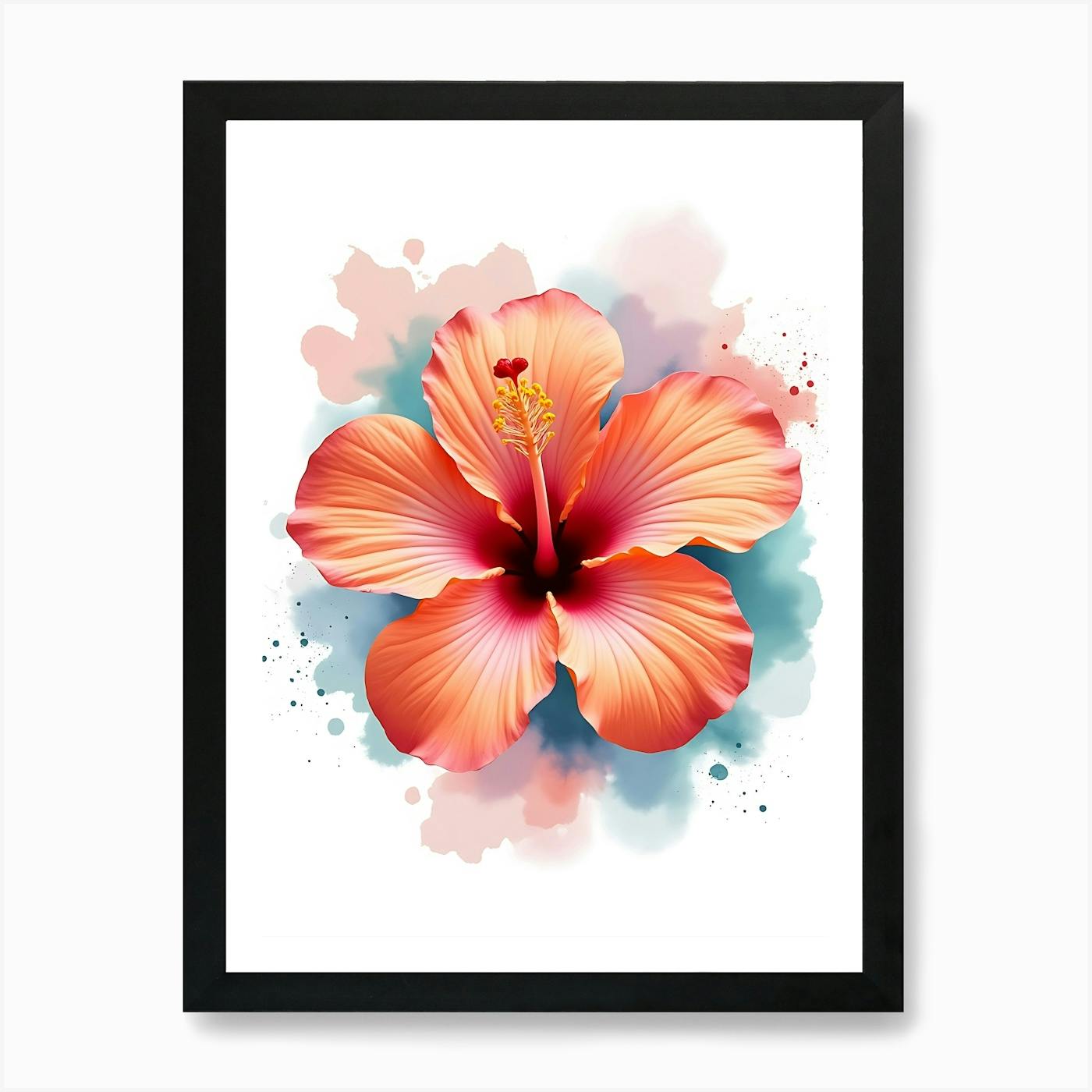Orange Hibiscus Flower 1 Art Print by BEATY - Fy Orange Hibiscus Flower 1 Art Print by BEATY - Fy