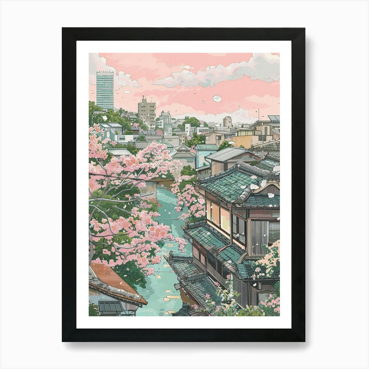 Tokyo Japan 4 Retro Illustration Art Print by Japan Journey - Fy