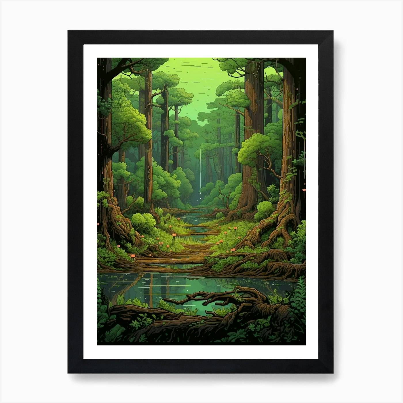 Iwokrama Forest Reserve Pixel Art 3 Art Print by PixelPerfect - Fy