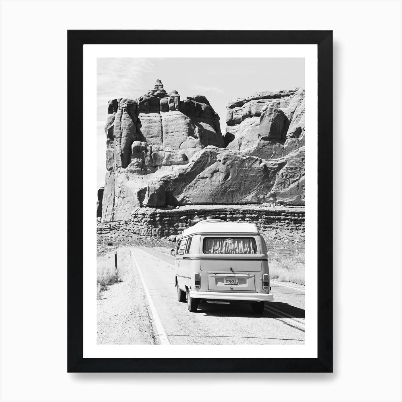 Road Trip BW Art Print By Sisi And Seb - Fy