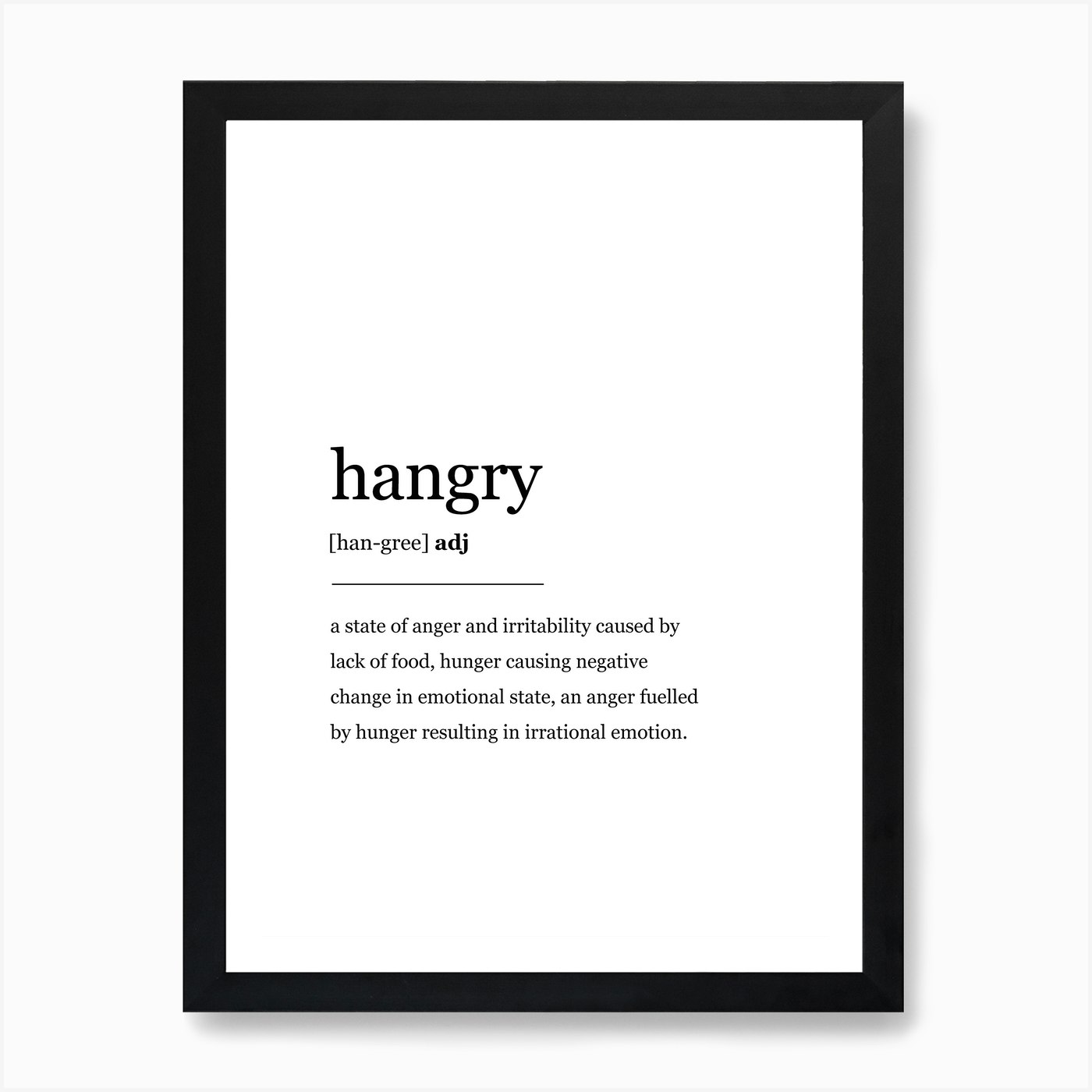 Hangry Quote Art Print by Angel London - Fy