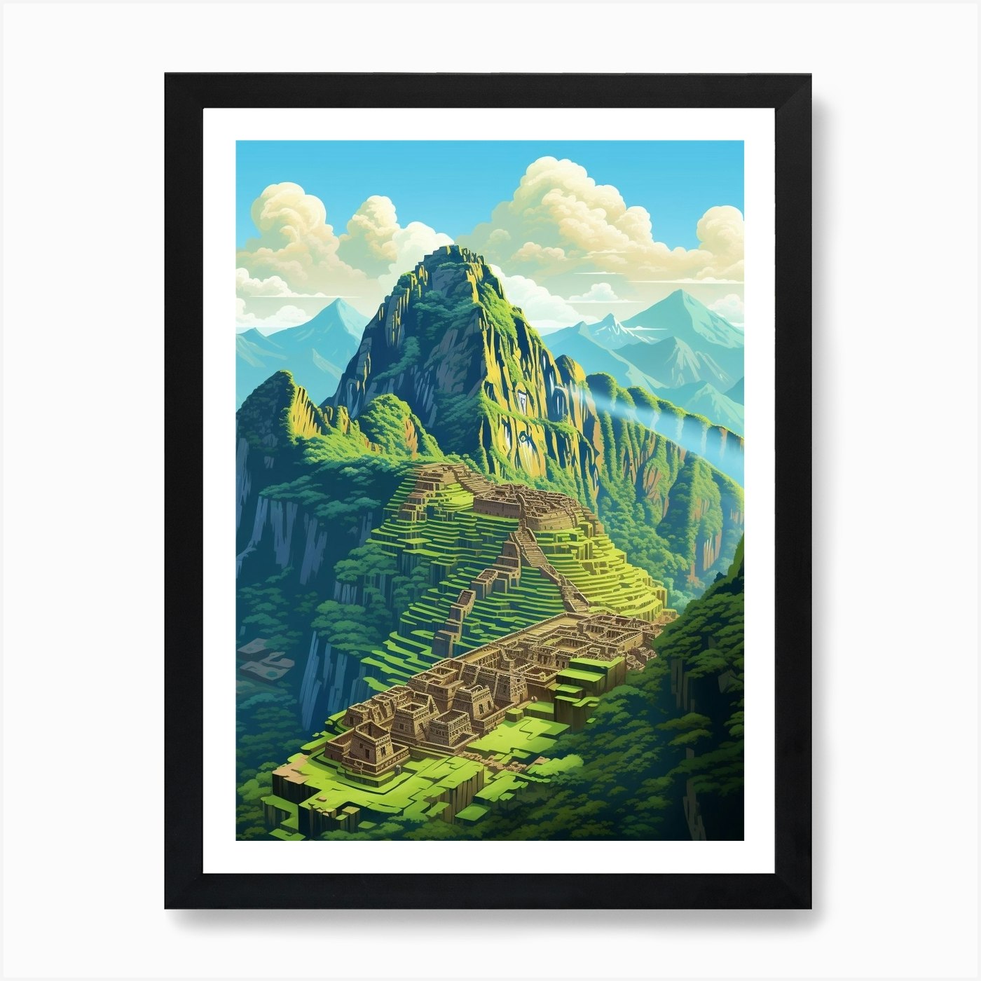 Machu Picchu Pixel Art 3 Art Print By Pixelperfect - Fy