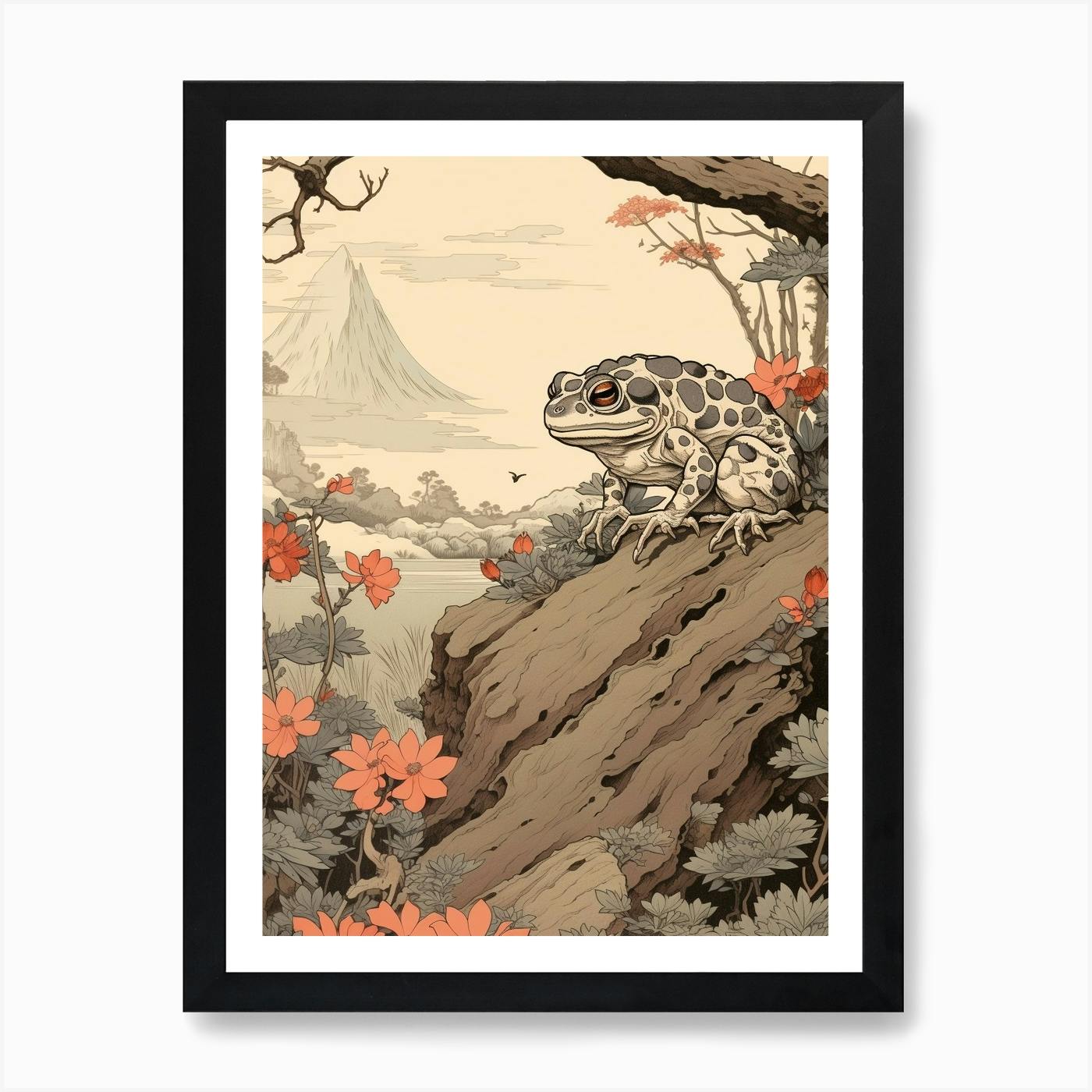 Wise Frog Japanese Style 8 Art Print by FrogScape - Fy Wise Frog Japanese Style 8 Art Print by FrogScape - Fy