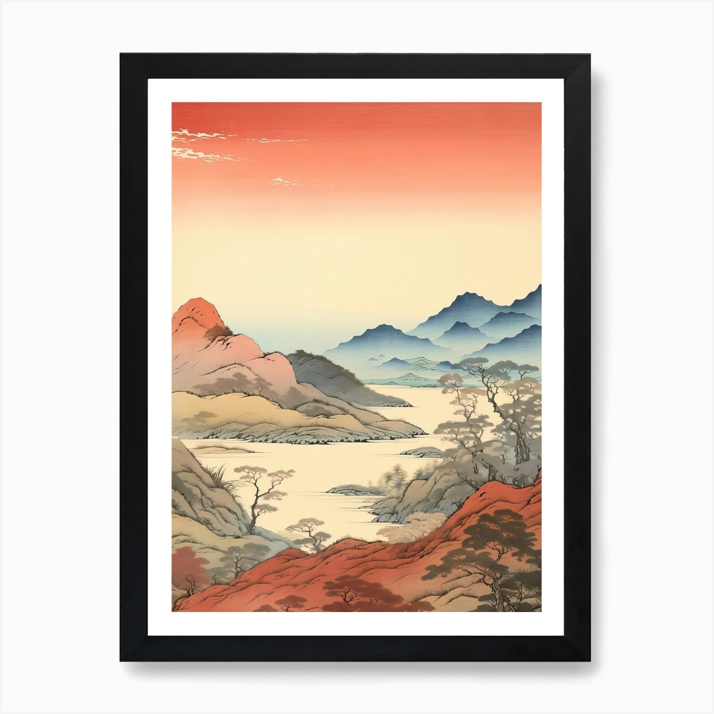 Chugoku Mountains In Multiple Prefectures, Ukiyo E Drawing 1 Art Print ...