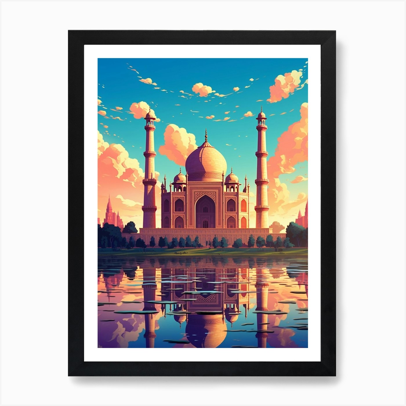 Taj Mahal Pixel Art 2 Art Print by PixelPerfect - Fy