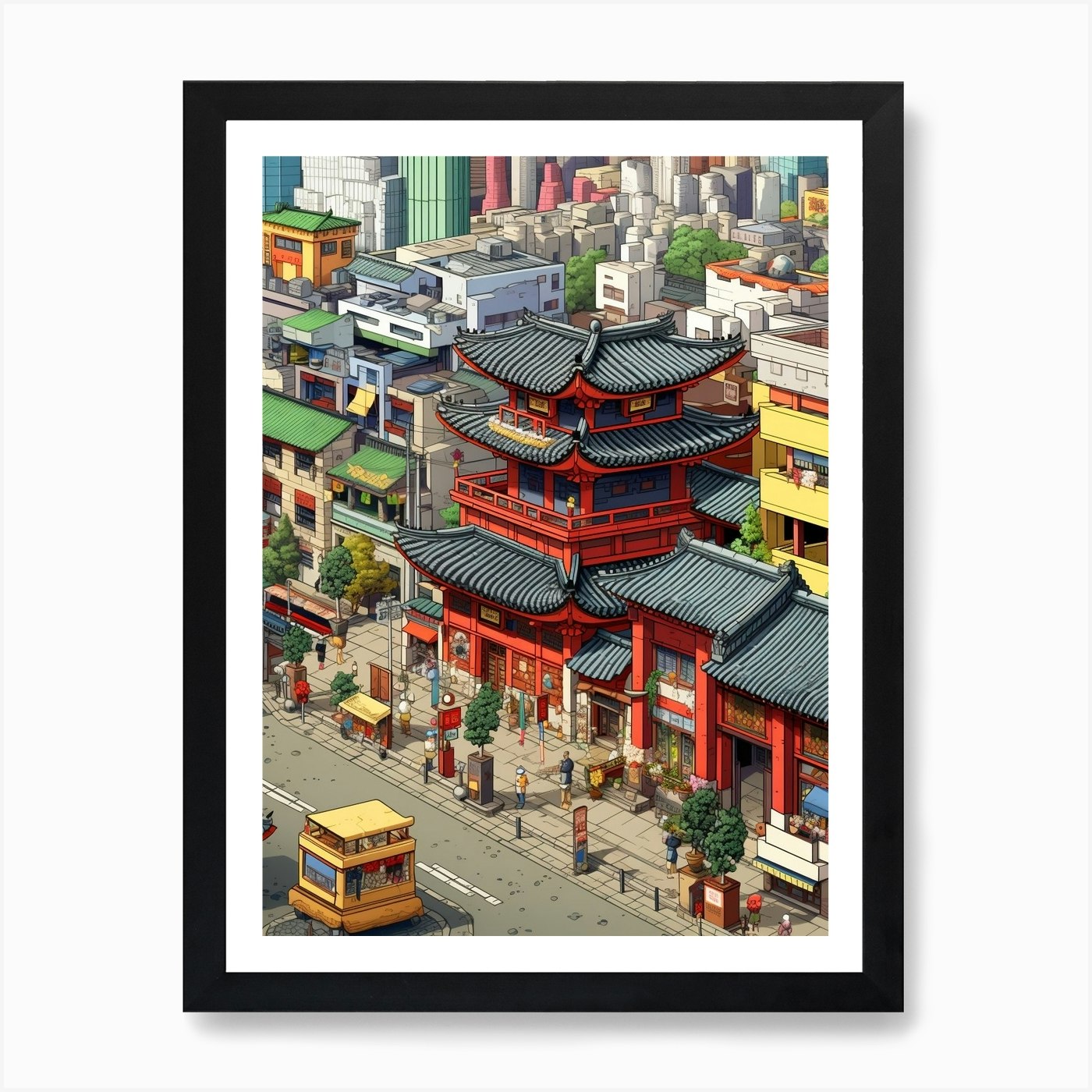 Seoul Pixel Art 2 Art Print by PixelPerfect - Fy