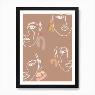 Boho Faces Mix Art Print by Planeta444 - Fy