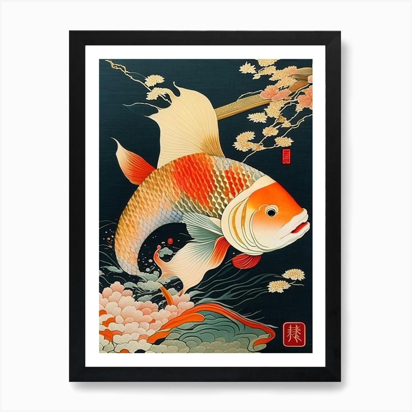 【prima art】プリマアート　鯉 Kawarimono Koi Fish Ukiyo E Style Japanese Art Print by Koi