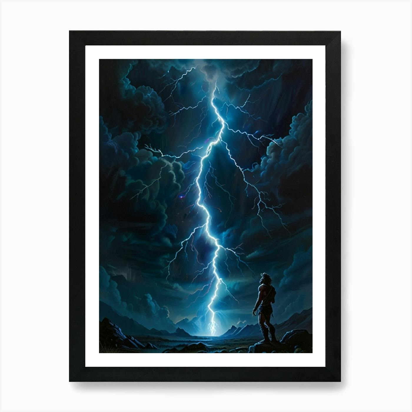 Society 6 framed art print lightning outlet bolt