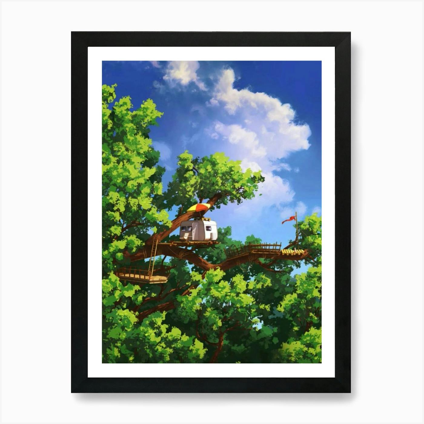 アクリル絵画　“Tree House” Fantastical Treehouse Escape by Cross & Glory, 1000 Pieces