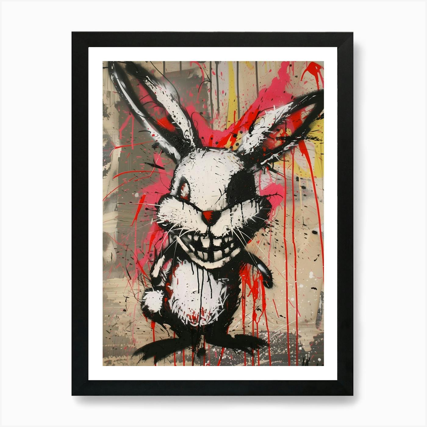 Rabbit With A Broken Heart Art Print by Keeksters Kreations - Fy