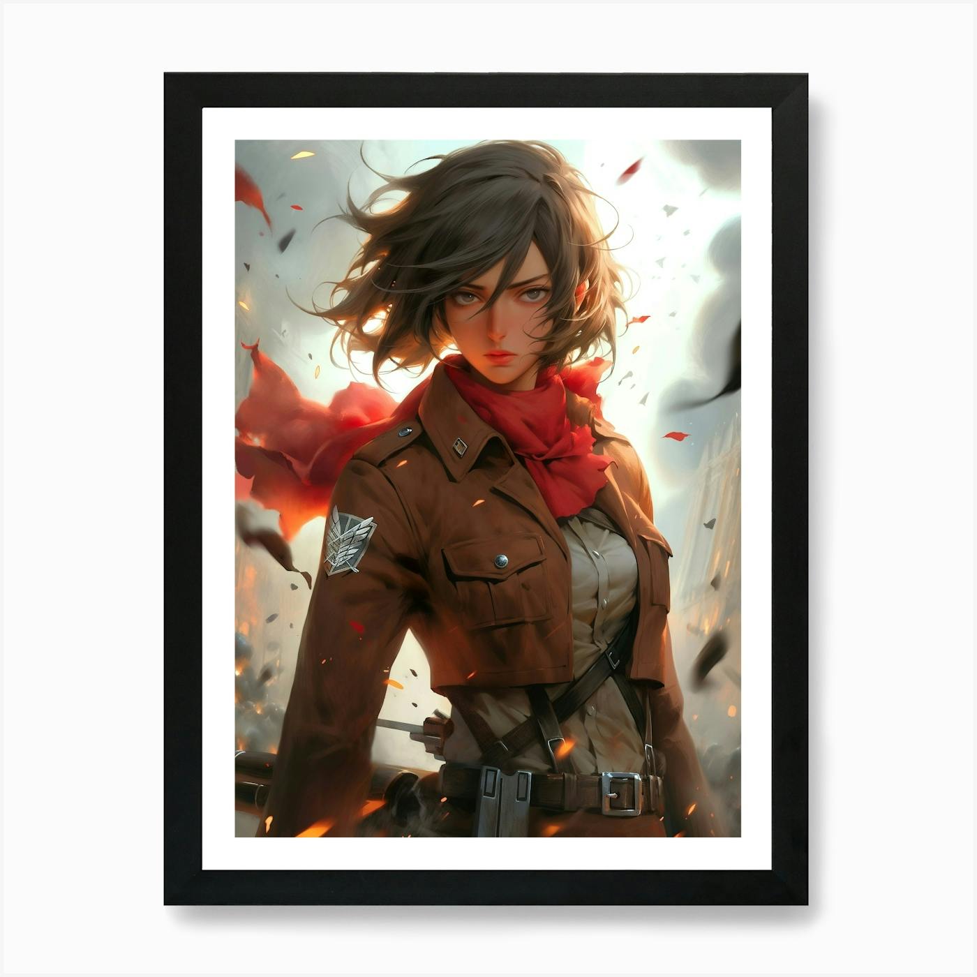 Attack On Titan Signed Mikasa Print 8 x orders 10 Framed JSA COA