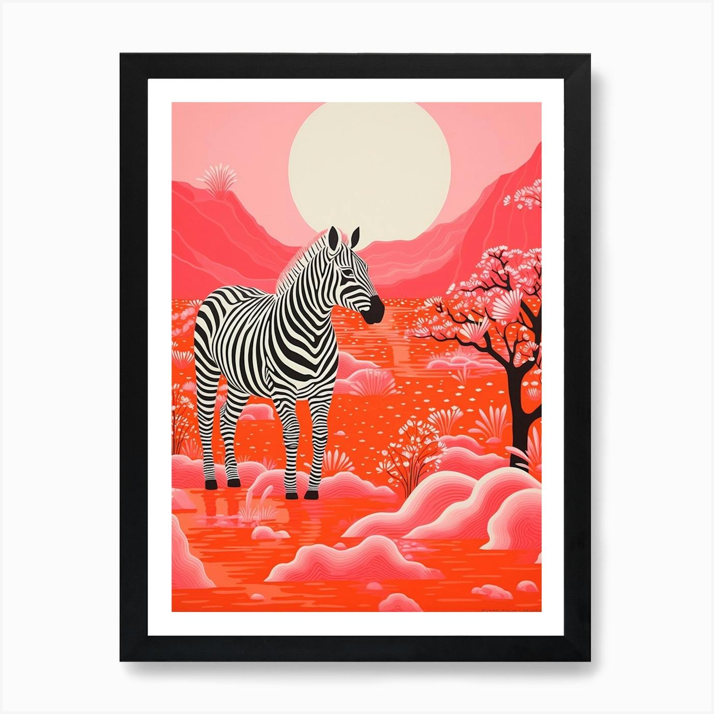 Zebra Orange & Pink Pattern 4 Art Print by AfricanWild Zebra Orange & Pink Pattern 4 Art Print by AfricanWild