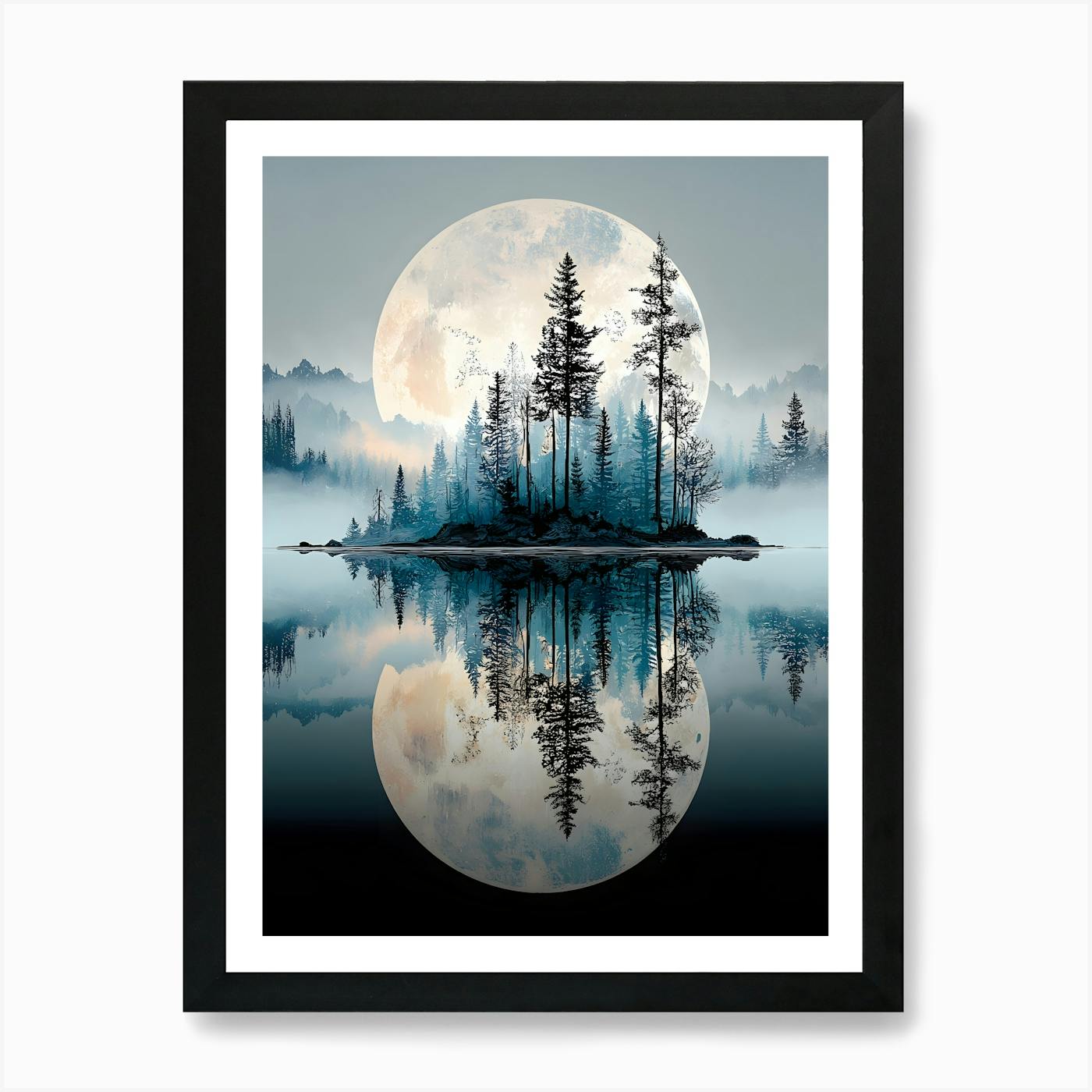 Full Moon In The Forest 3 Art Print by Vitalka - Fy