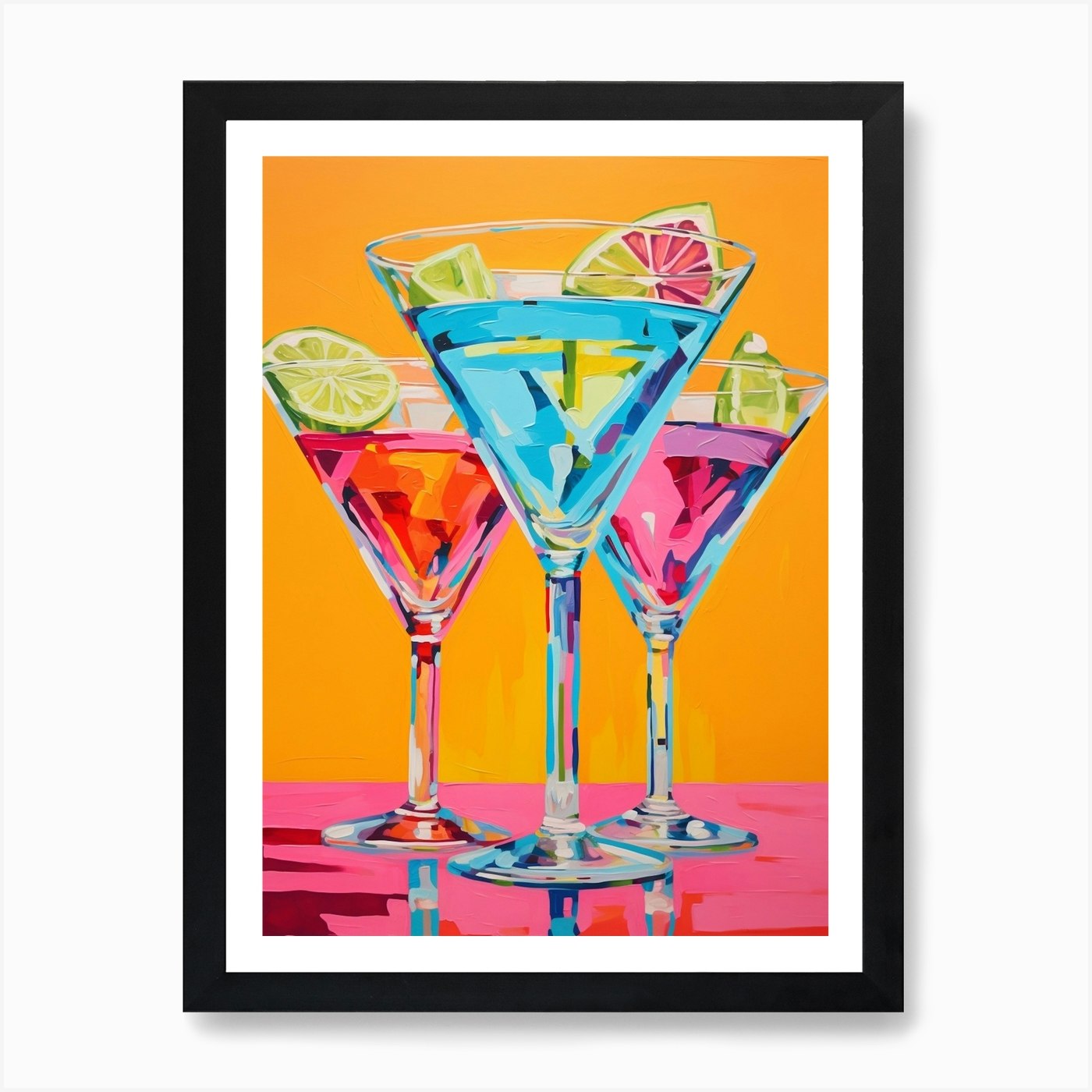 Retro Martini Pop Art Inspired 2 Art Print by PopArt Pals - Fy