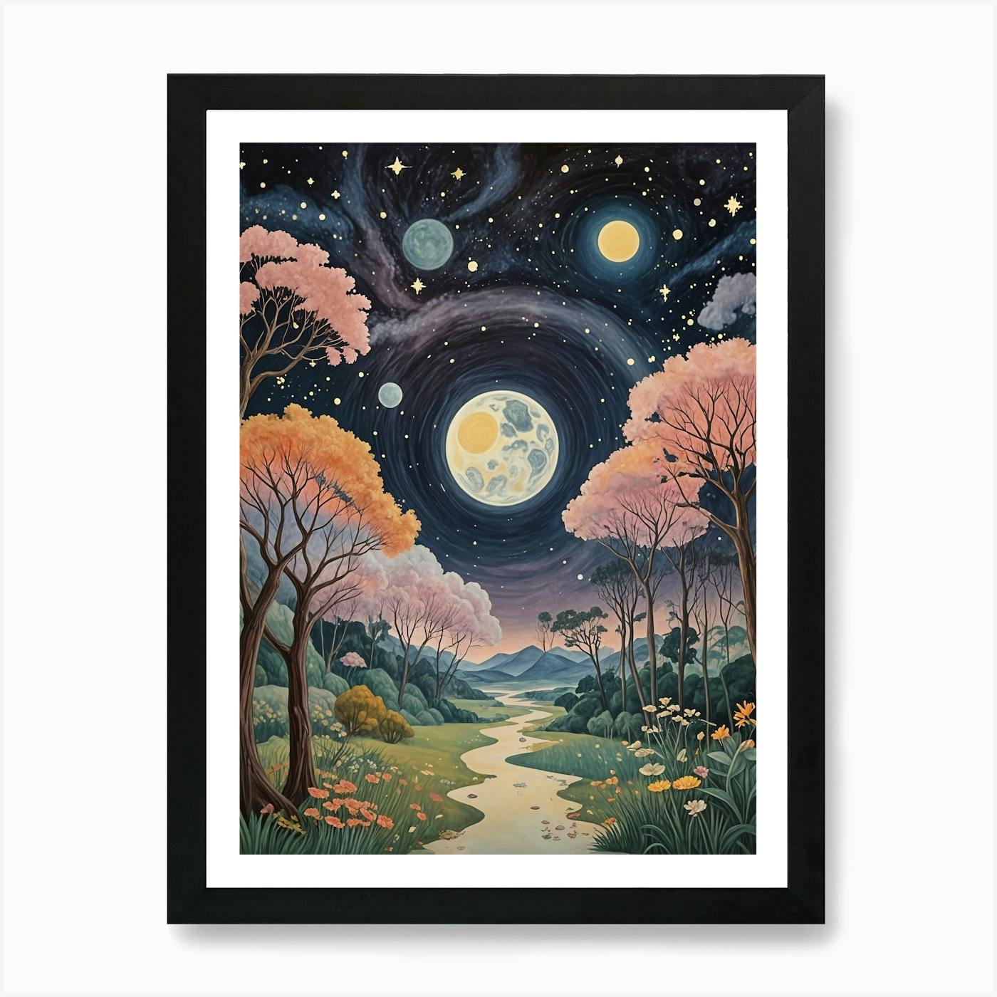 The Moon And Clouds Celestial 5 Art Print by Celestial
