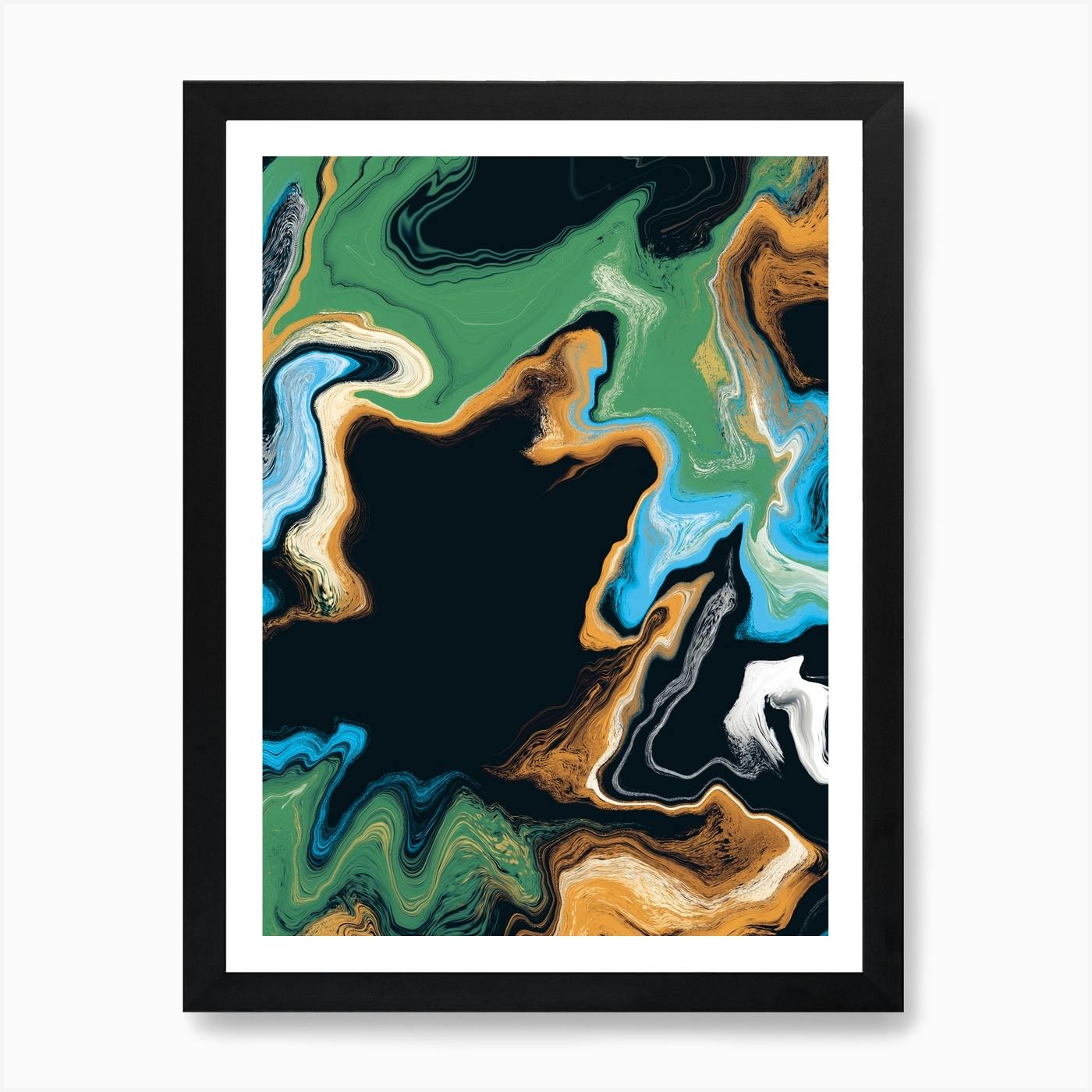 Fluid Abstract Oil Black Green Blue 2 Art Print By Longview   A8e75c42 141b 447f A188 1fec36b8725e 