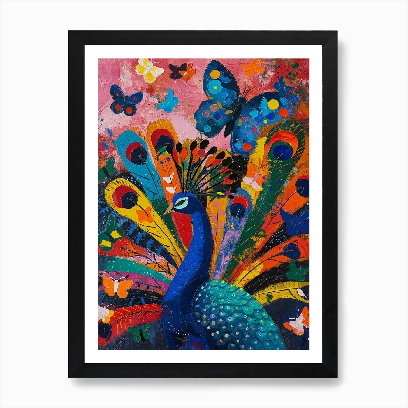 Poster Art Print PEACOCK Art Print Popart good Comic Style Bold Colorful Abstract Art Adult Children Wall Decoration