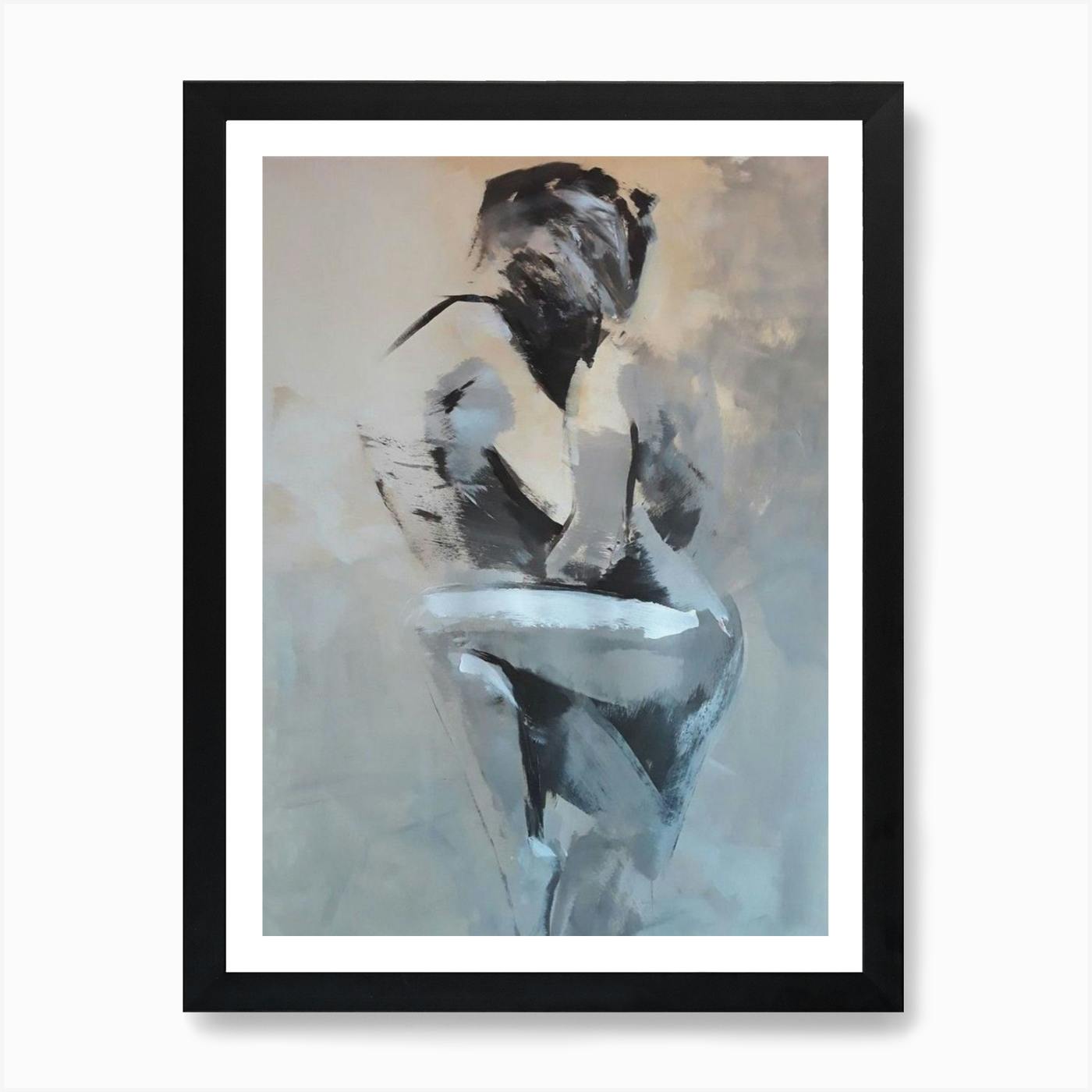 Femme 187 - 18x24 abstract nude Lustre print reproduction by Aja online ebsq