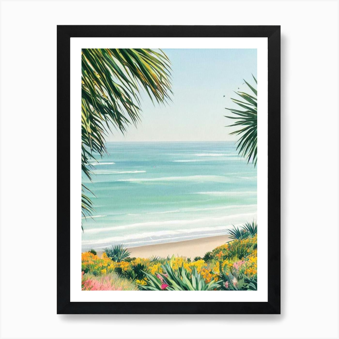 Framed Square Soft Pastel Oregon Coast newest Beach Photograph, Ocean Landscape Photo