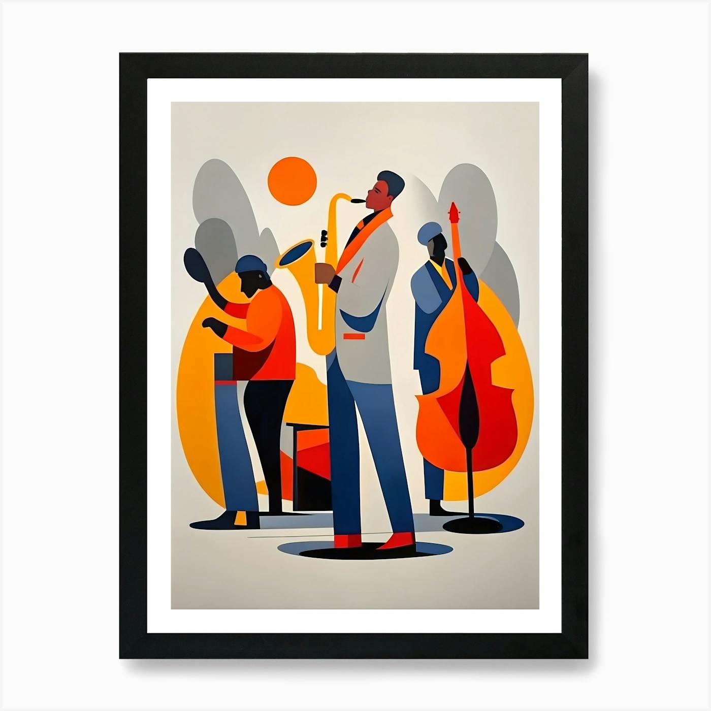 Matisse Inspired Abstract Jazz Music Poster Art Print by