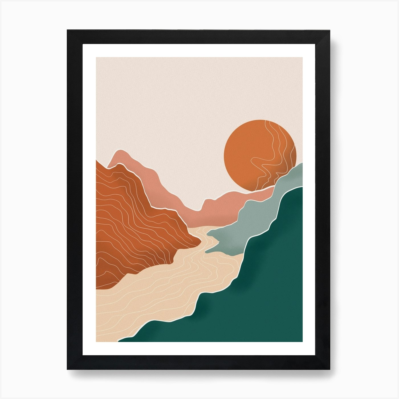 Sunset River Art Print by Gush Art Studio - Fy