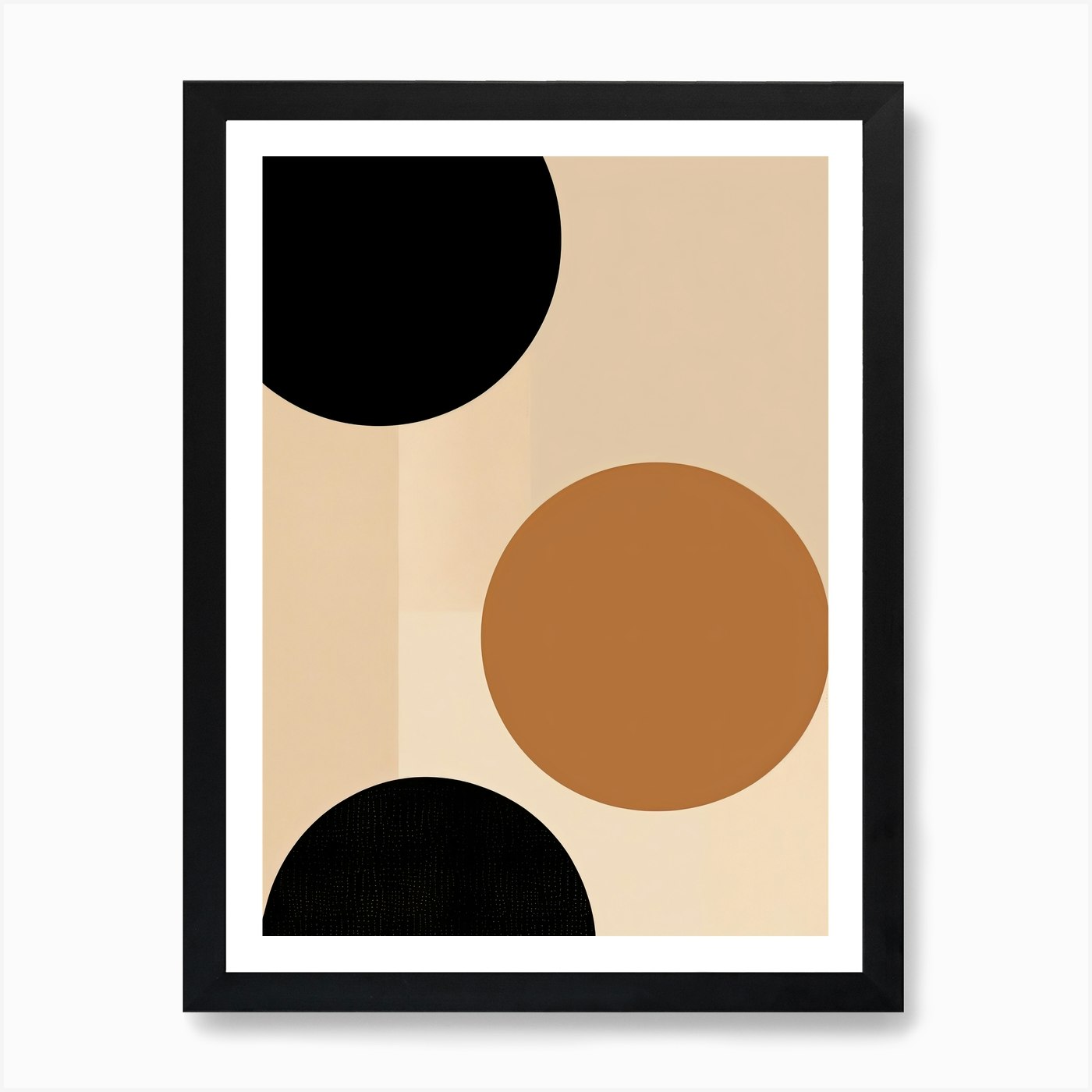 Ethereal Equinox; Beige Mid Century Balance Art Print by Art-Syndicate - Fy