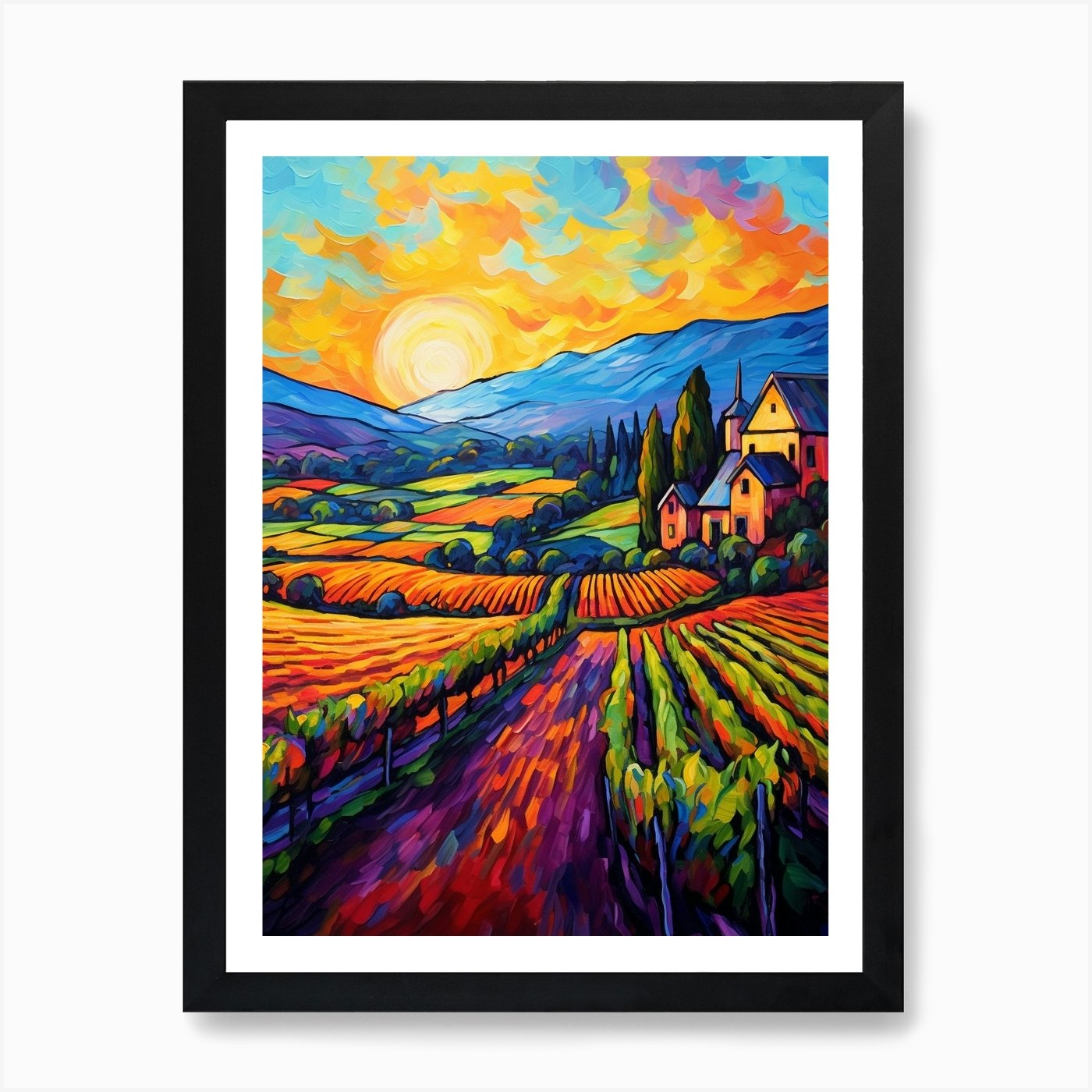 Woodinville Wine Country Fauvism 2 Art Print by PixelPerfect - Fy