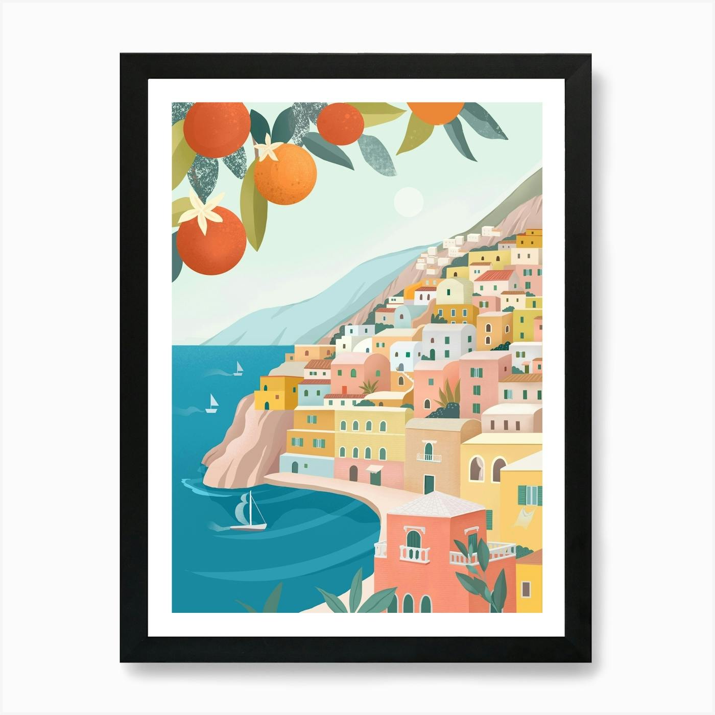 歳末最終大特価！　送料サービス！　イタリア製額＆スクリーン印刷絵画 Positano Art | Shop Fy