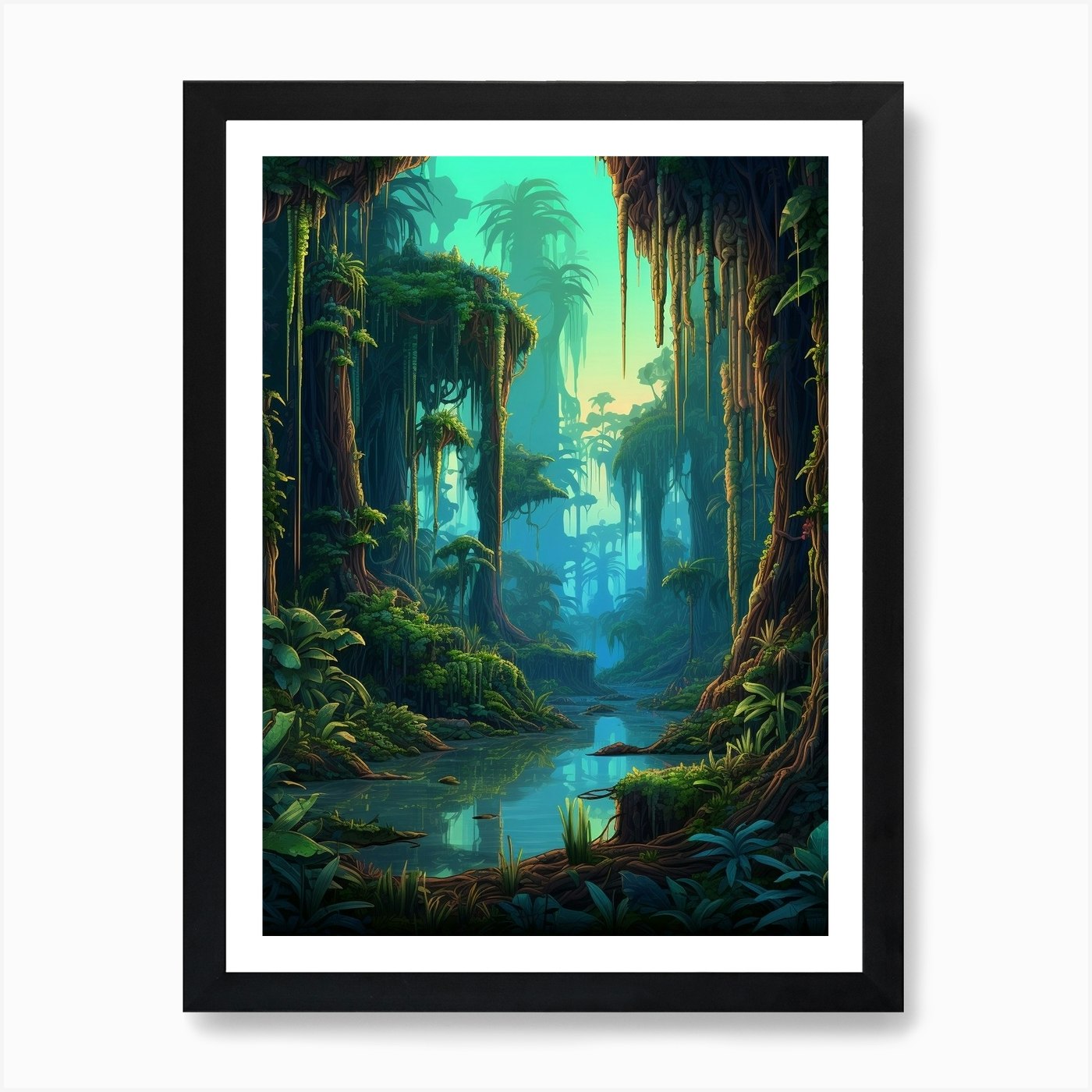 Amazon Rainforest Pixel Art 2 Art Print by PixelPerfect - Fy