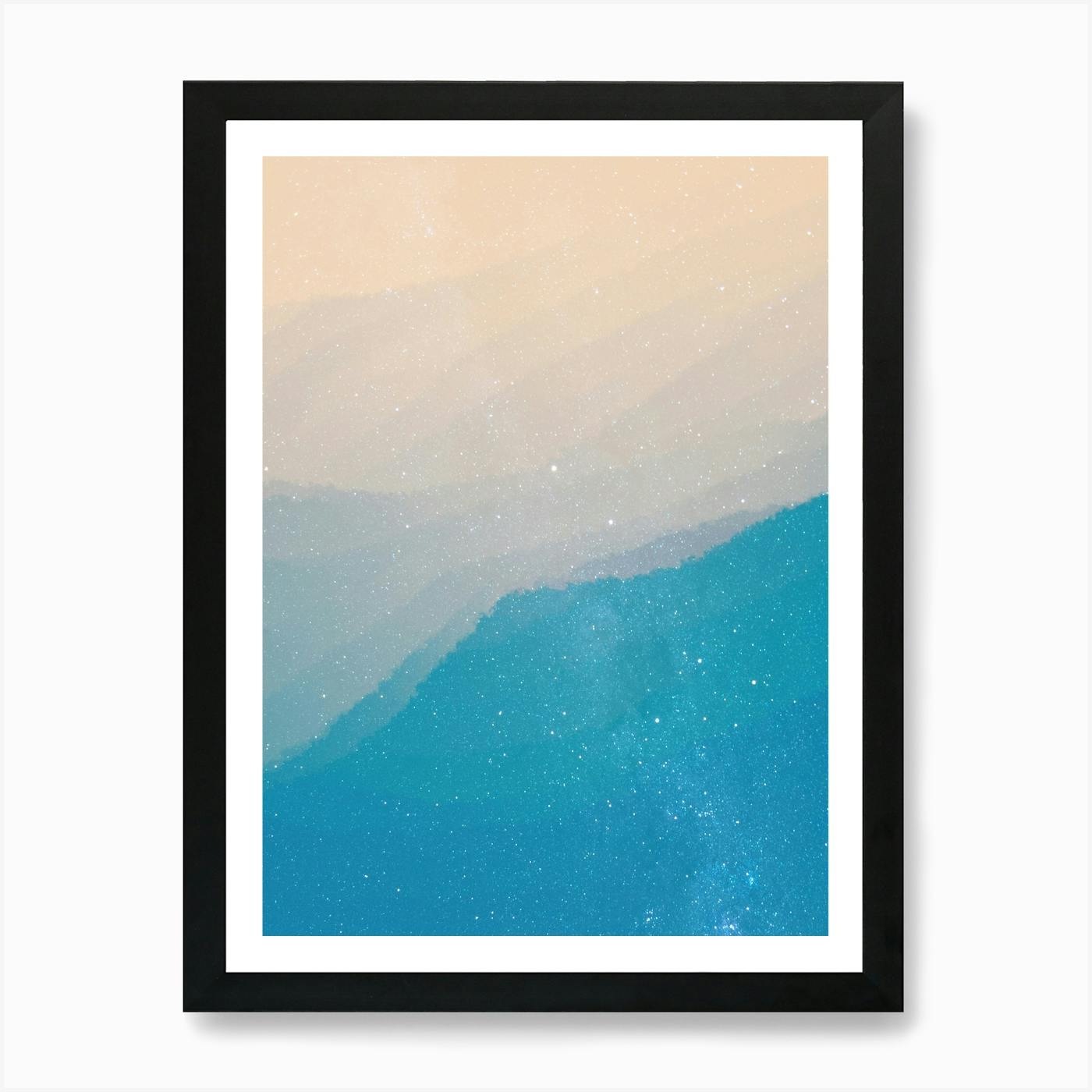 Black framed abstract hotsell modern “watercolor” paintings (ocean and sky)