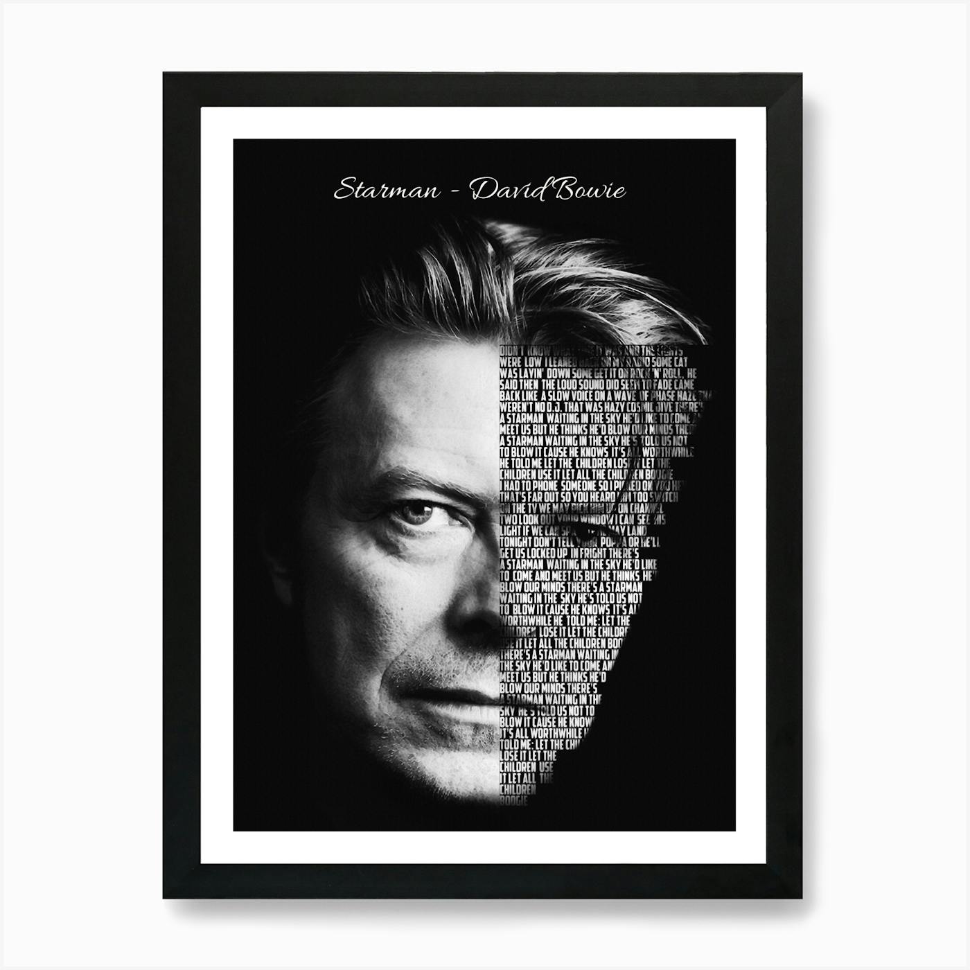 Starman David Bowie Text Art Art Print