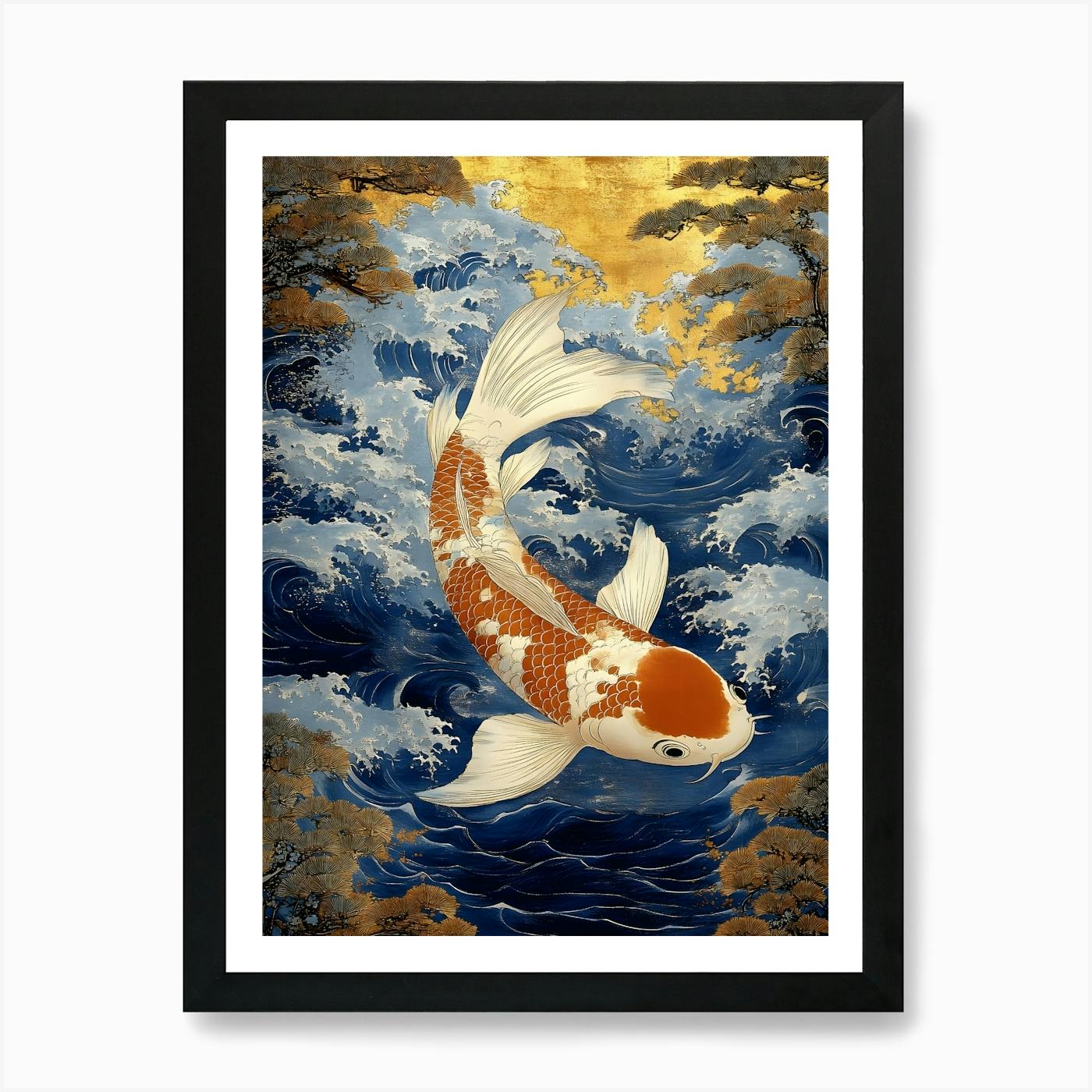Kawarimono Koi Fish Ukiyo E Style Japanese Art Print by Koi