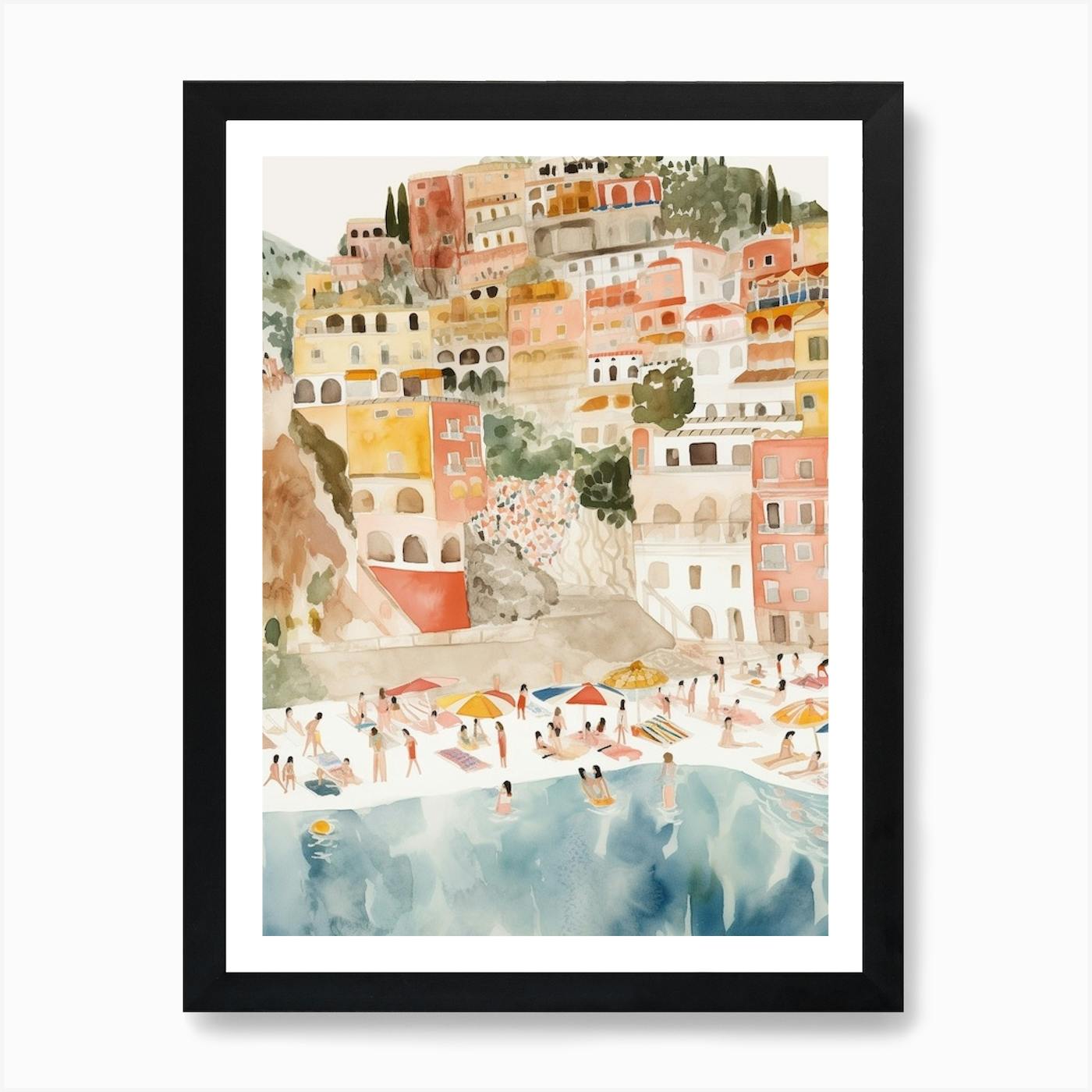 歳末最終大特価！　送料サービス！　イタリア製額＆スクリーン印刷絵画 Positano Art | Shop Fy