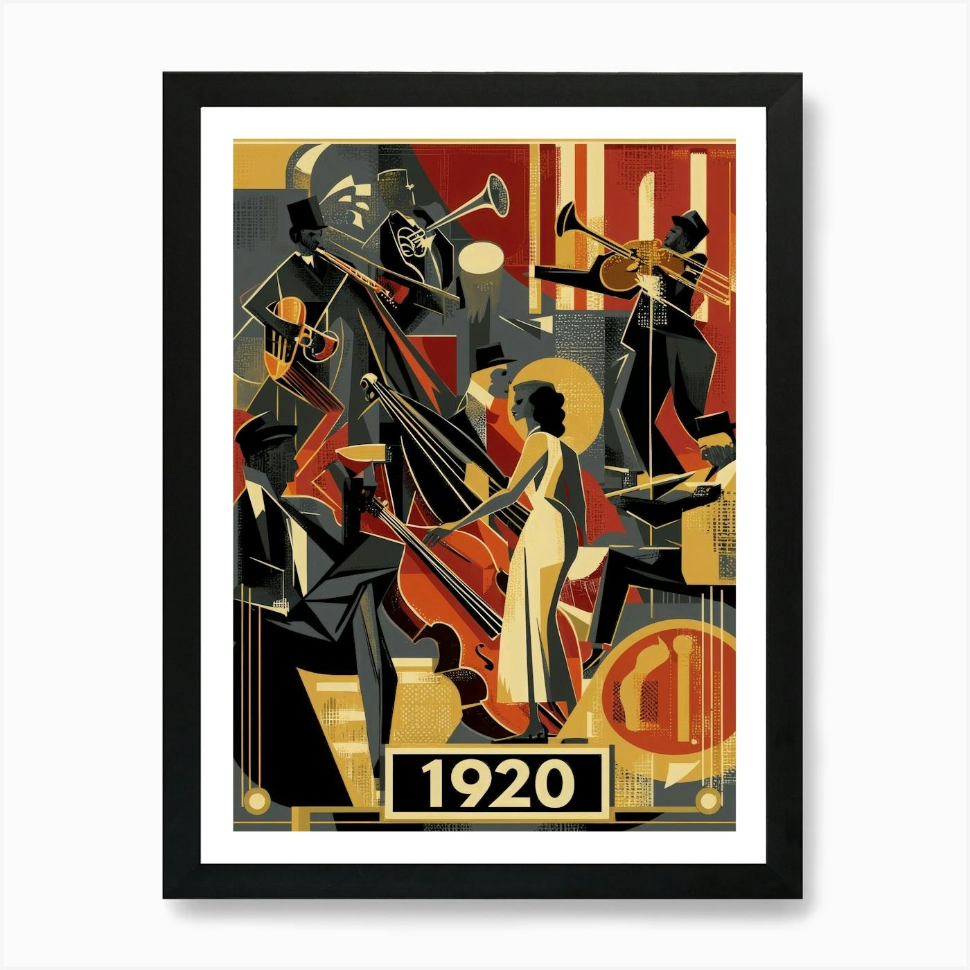 Matisse Inspired Abstract Jazz Music Poster Art Print by