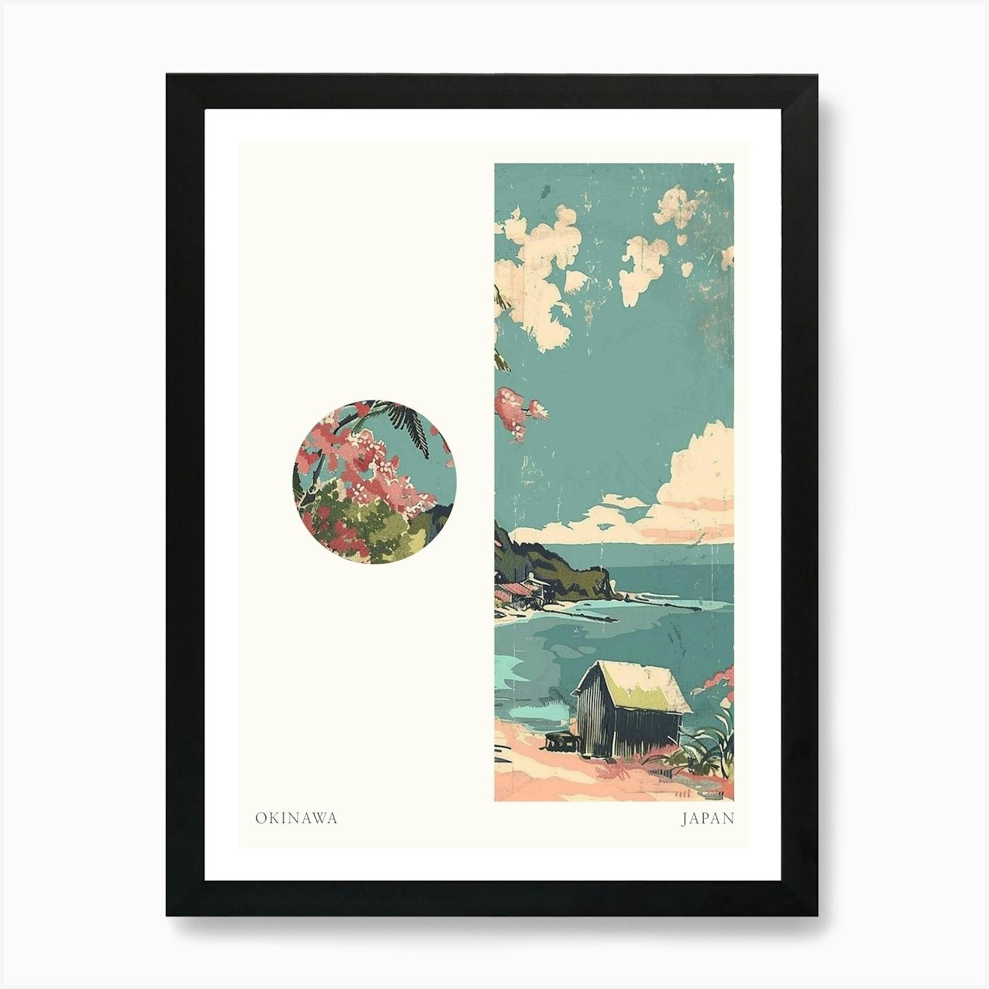 Okinawa Japan 3 Retro Illustration Art Print by Japan