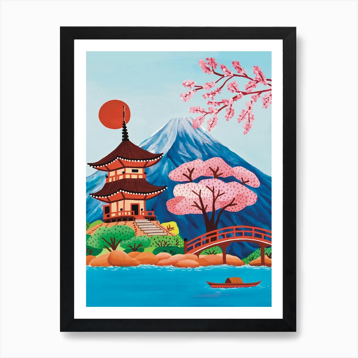 Kids Travel Illustration Japan 2 Art Print by Scribble