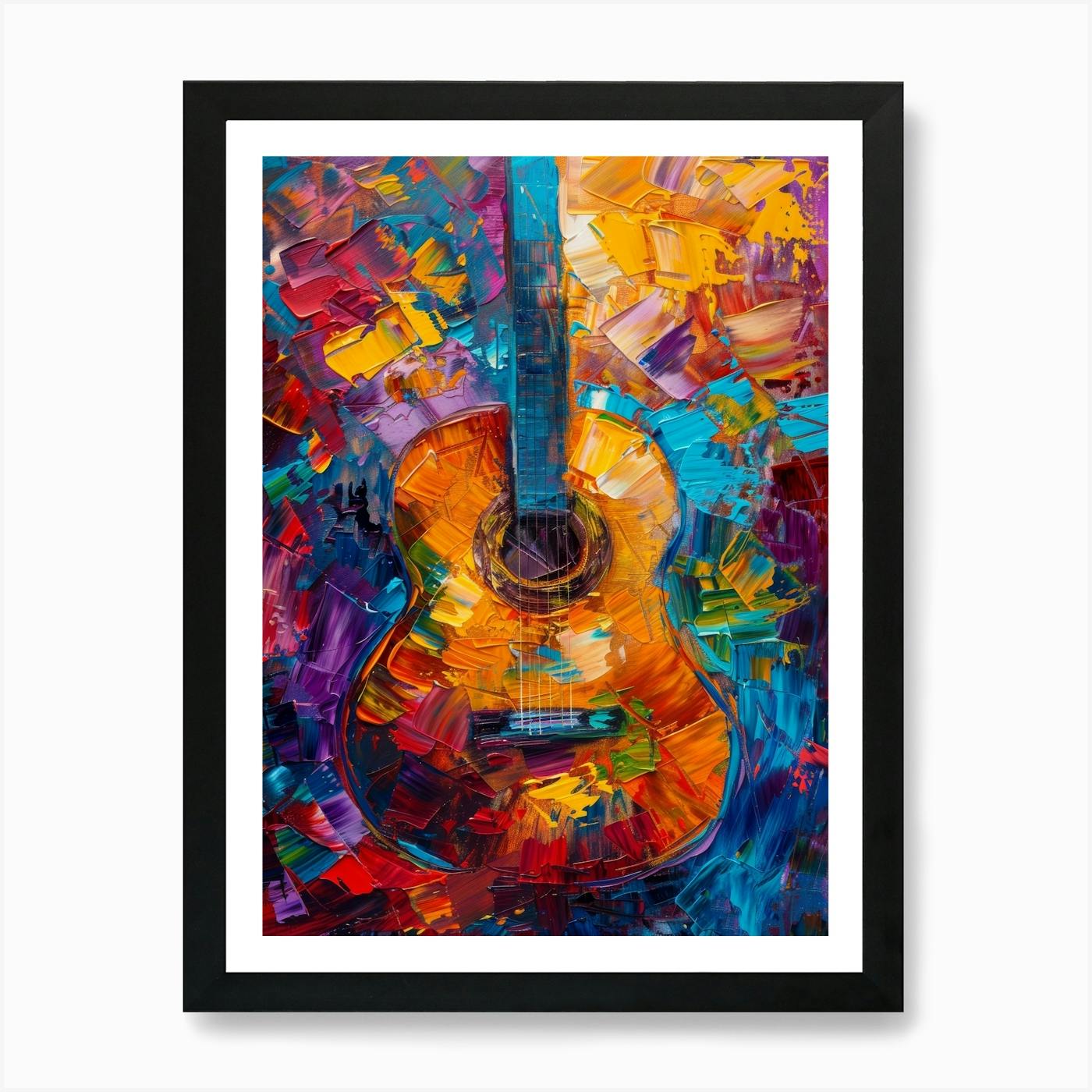 ★アウトレット★ パネルアート Fire guitar デジタルプリントアート art guitar and fire