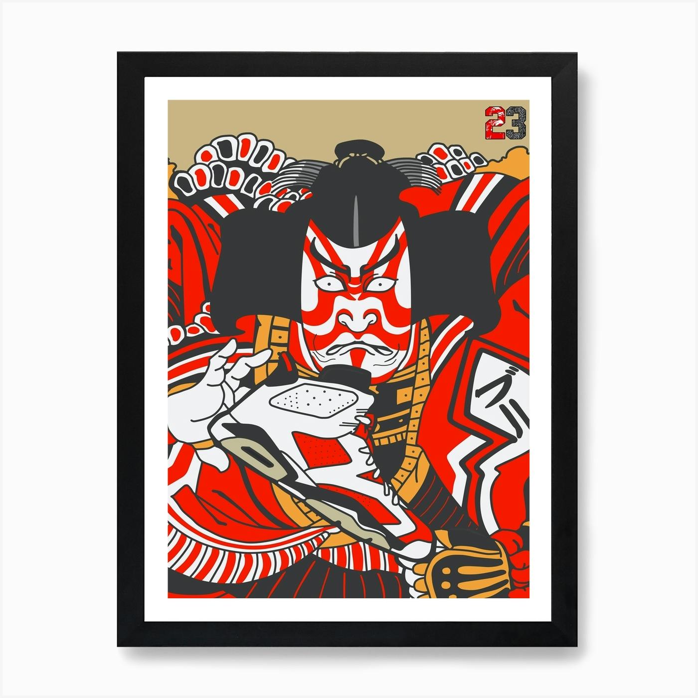 その他 Daruma Artwork Daruma Bodhidharma Edo Wood Block Print | Strength and
