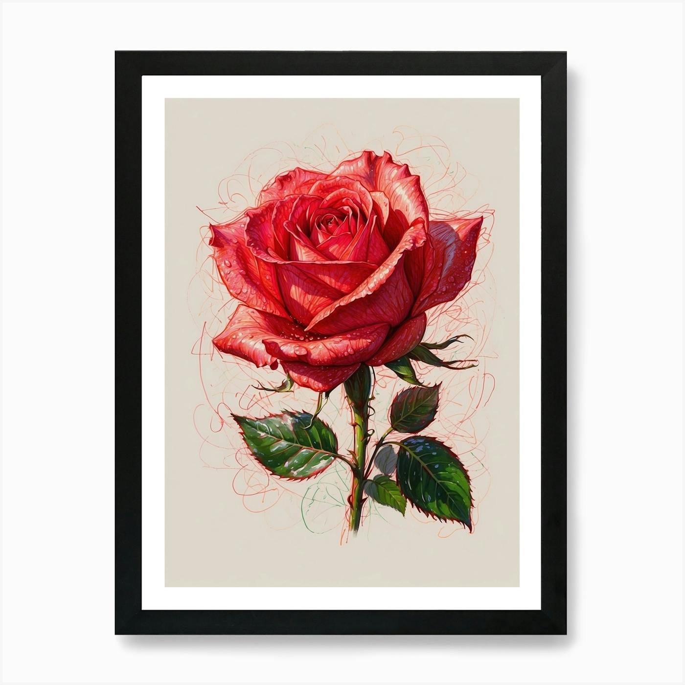Red Rose Art Print by symphony - Fy
