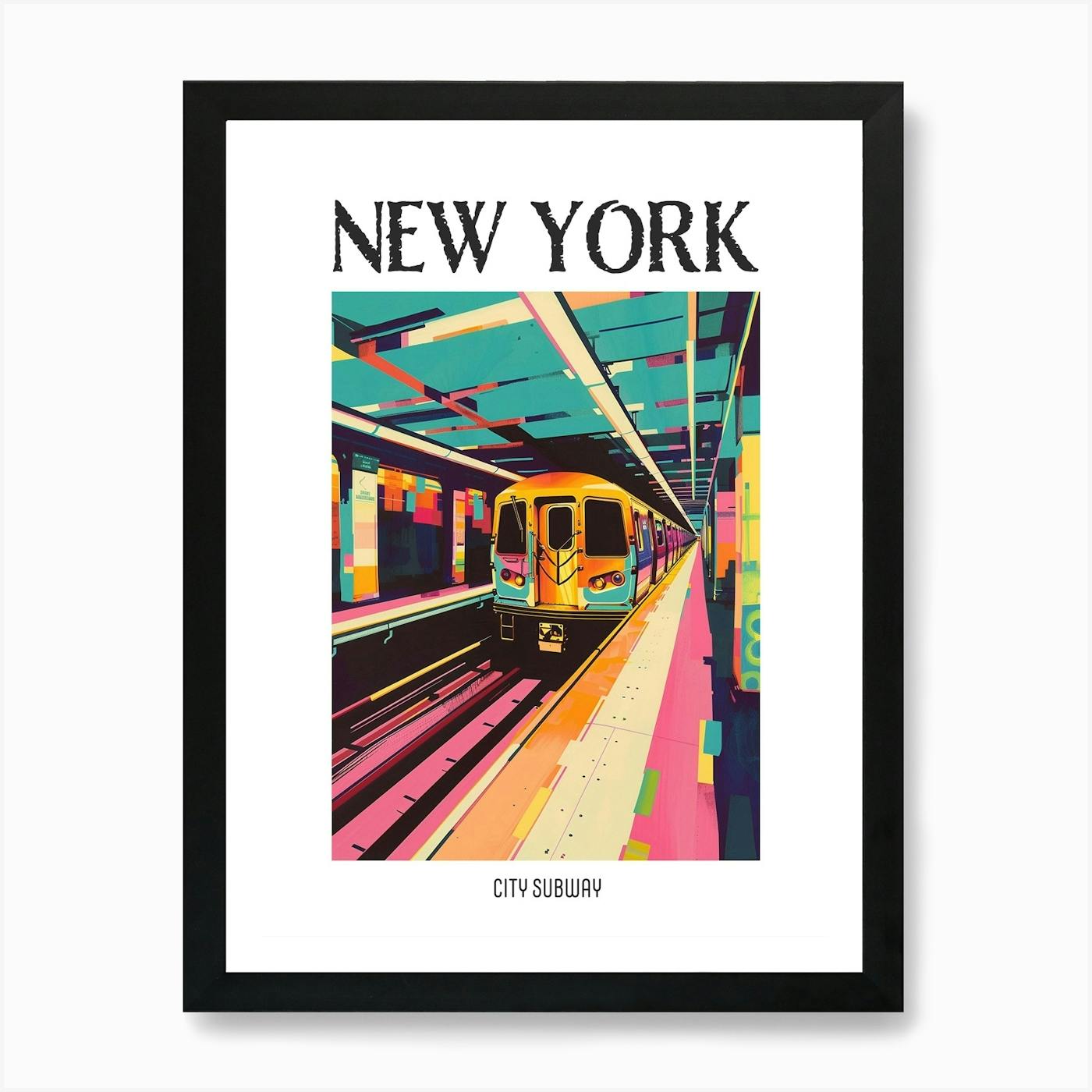 New York City Subway New York Colourful Silkscreen