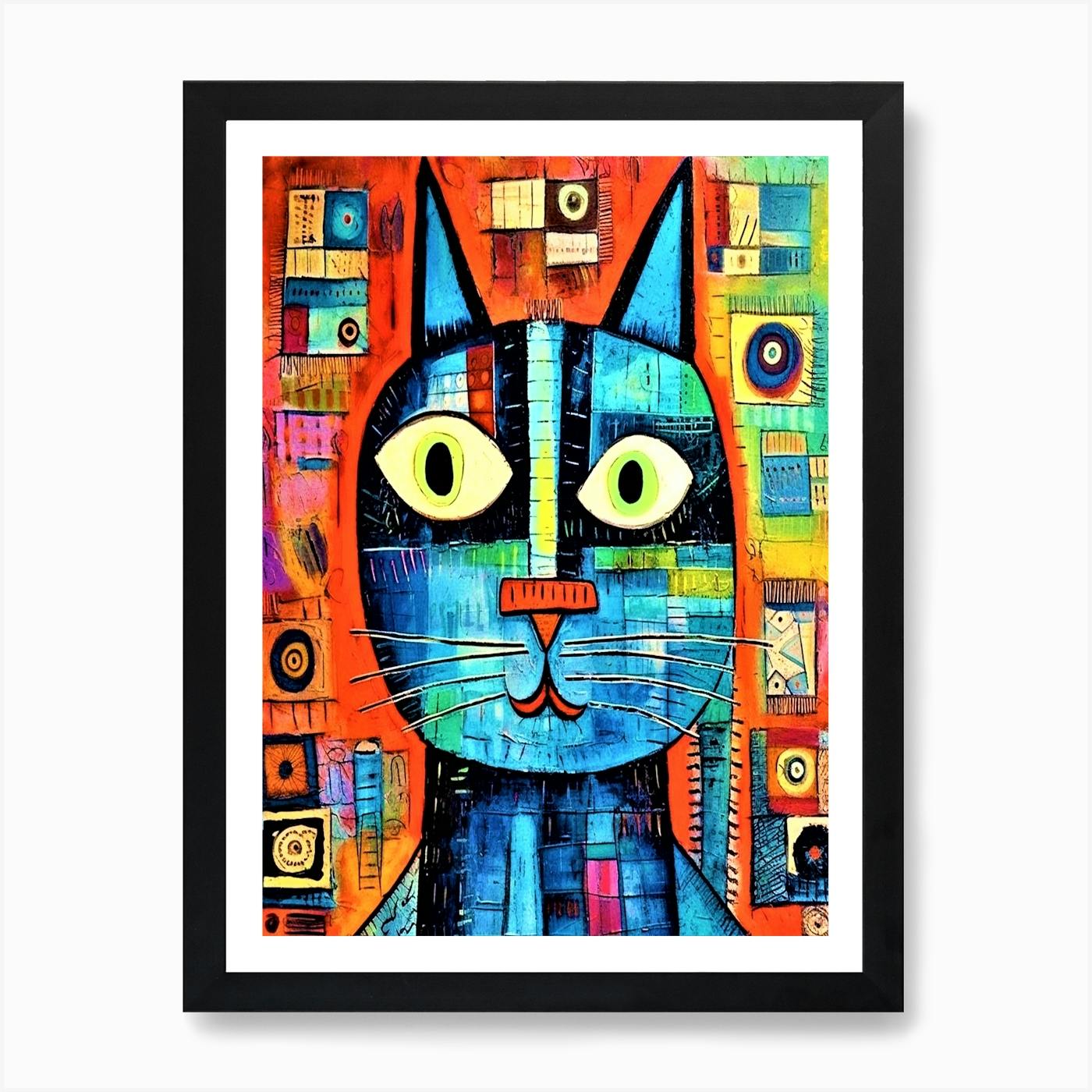 Limited edition giclee print - 'Fat Cats'. Original digital art work by Robin online Gardner. Contemporary art, cats