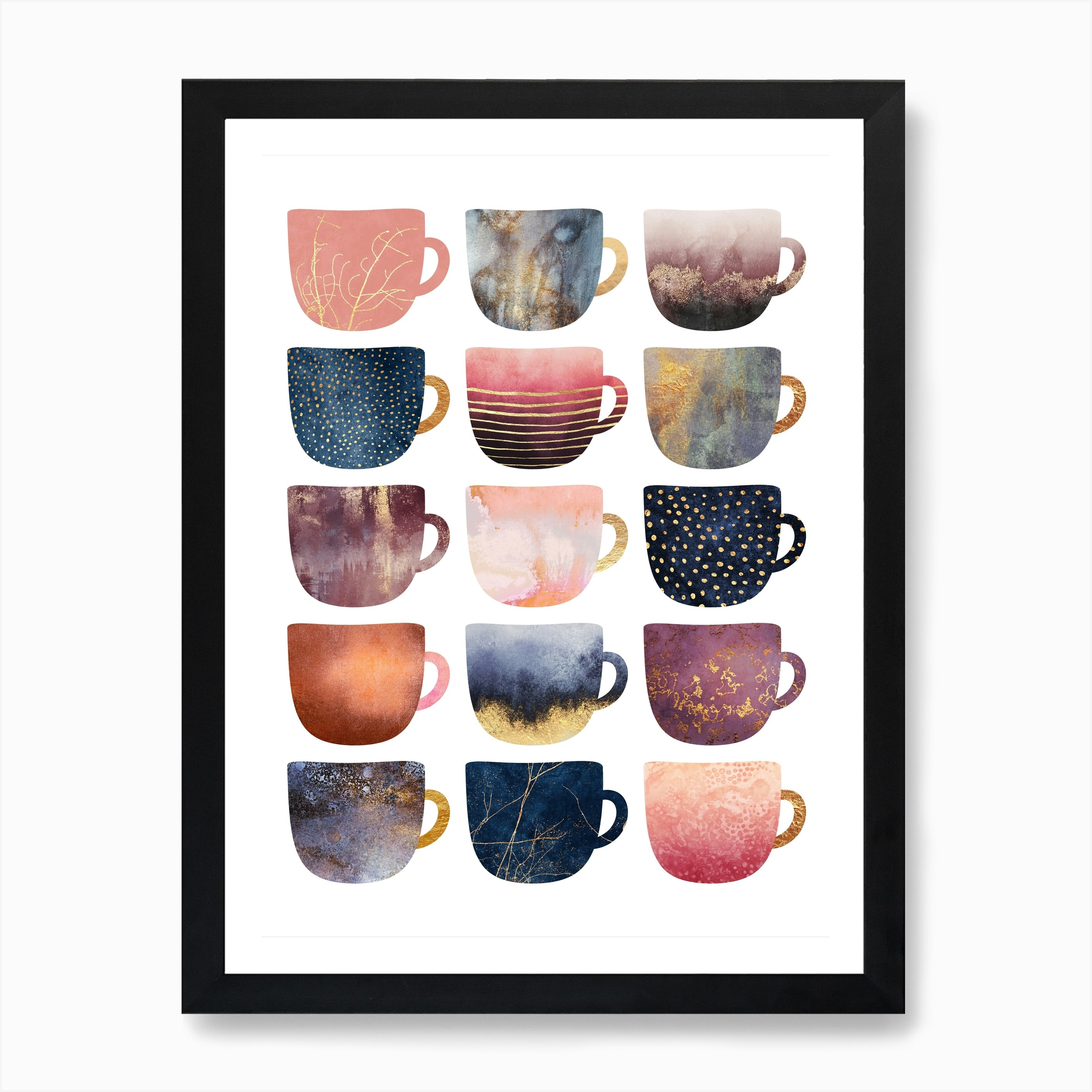 Pretty Coffee Cups 2 Art Print by Elisabeth Fredriksson - Fy