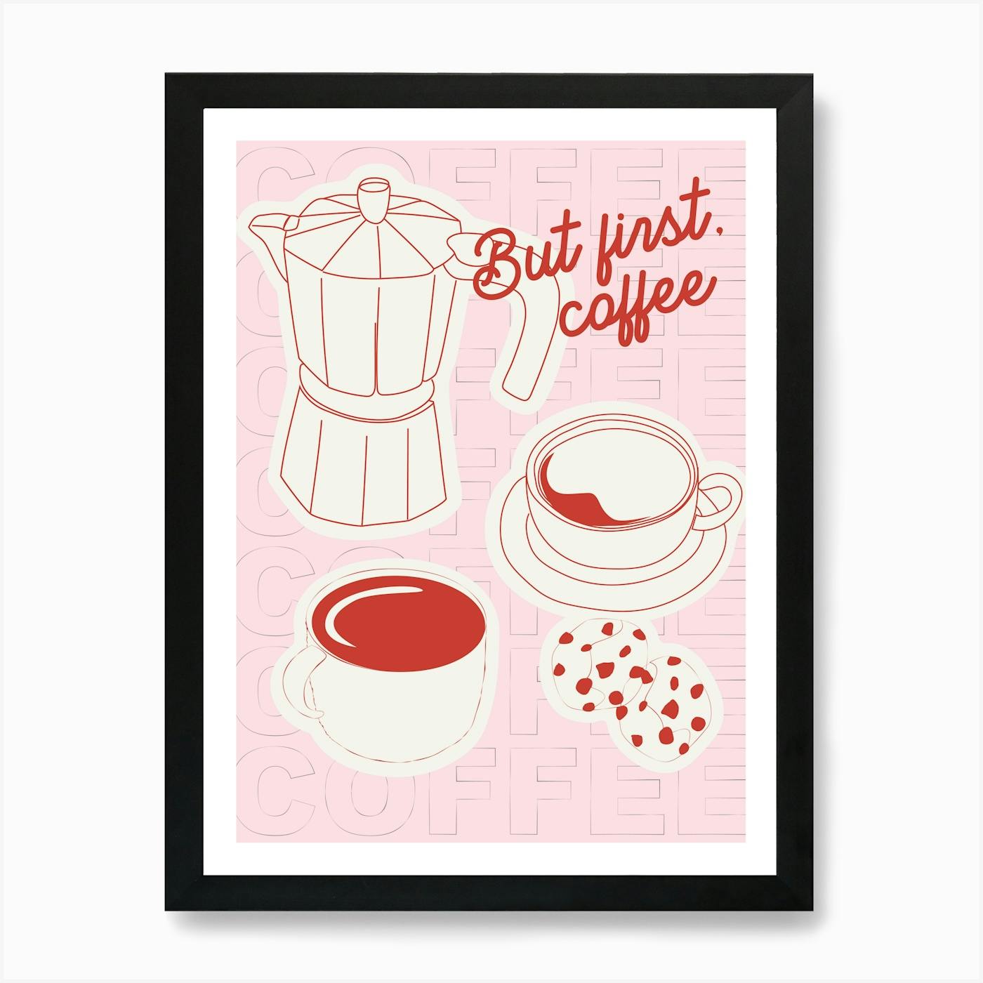 Still Life Painting.Сup of Coffee With Croissant Picture