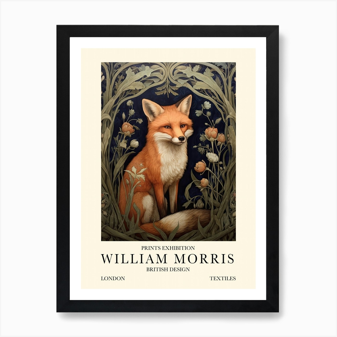 William Morris London Exhibition Poster Red Fox Art Print by Mambo - Fy