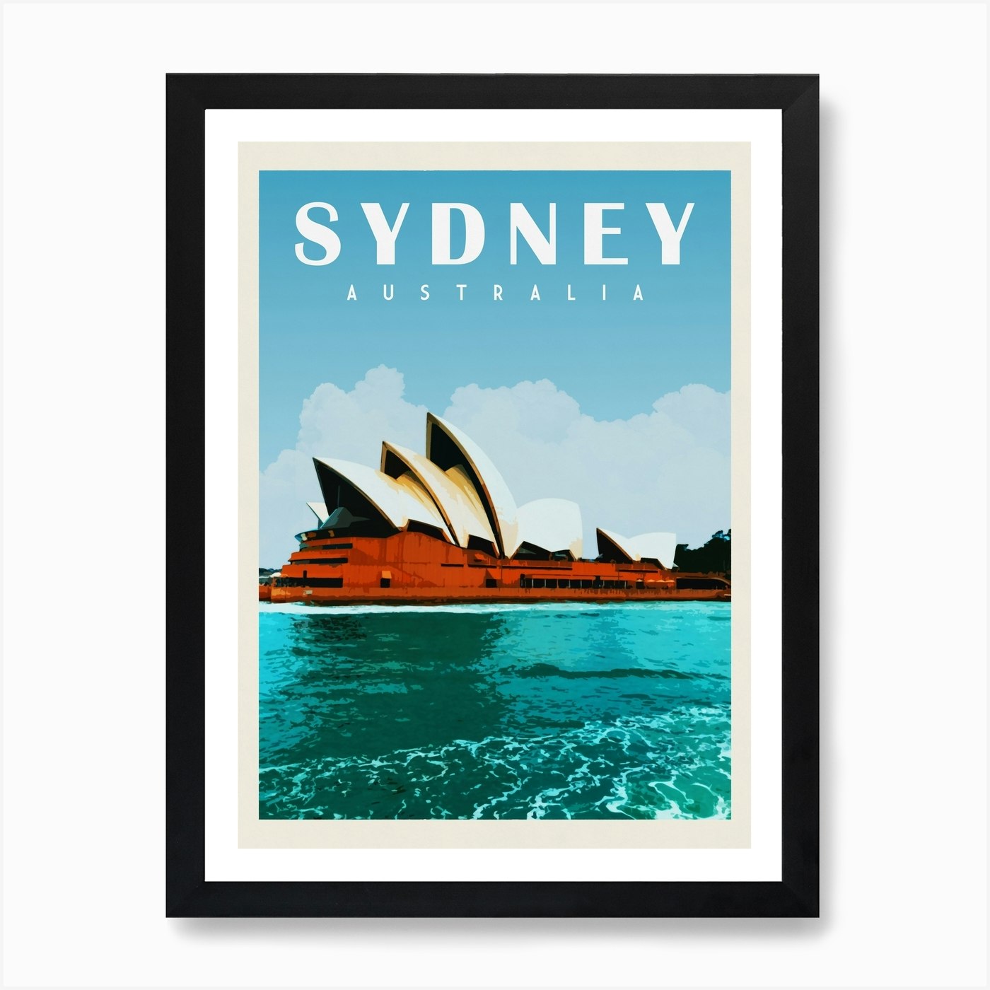 Sydney Australia Travel Poster Art Print by Vintaprints - Fy